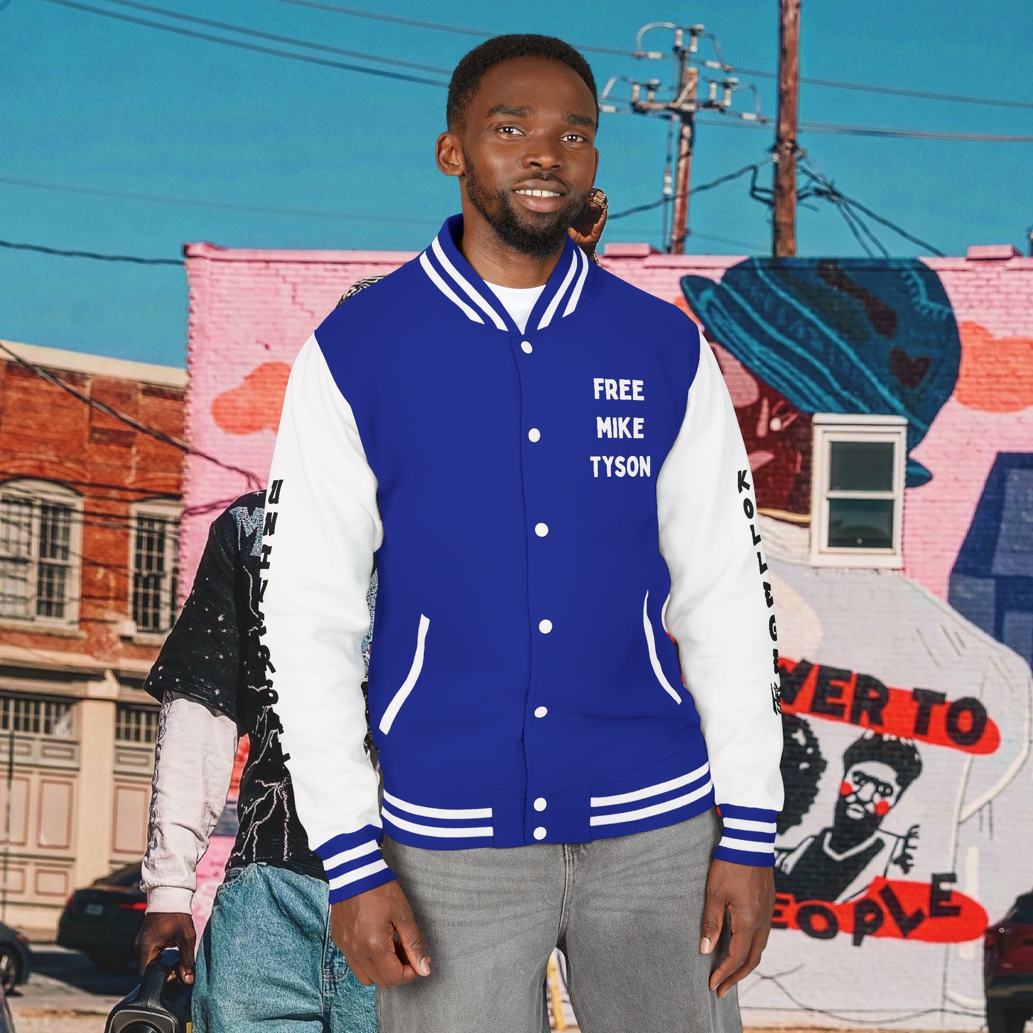 “FREE MIKE TYSON” Unisex Heavyweight Letterman Jacket