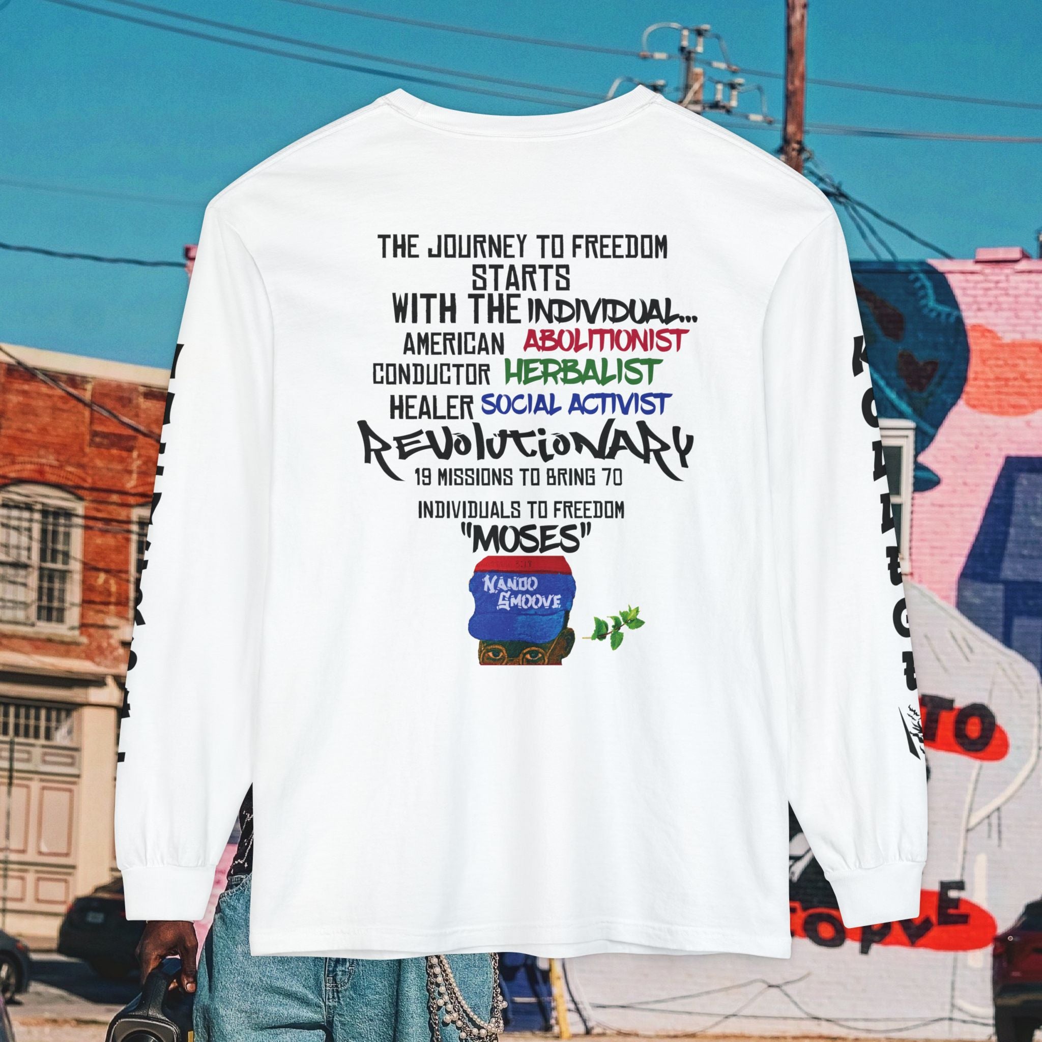 Harriet Tubman Unisex Garment-dyed Long Sleeve “MinTee” Shirt