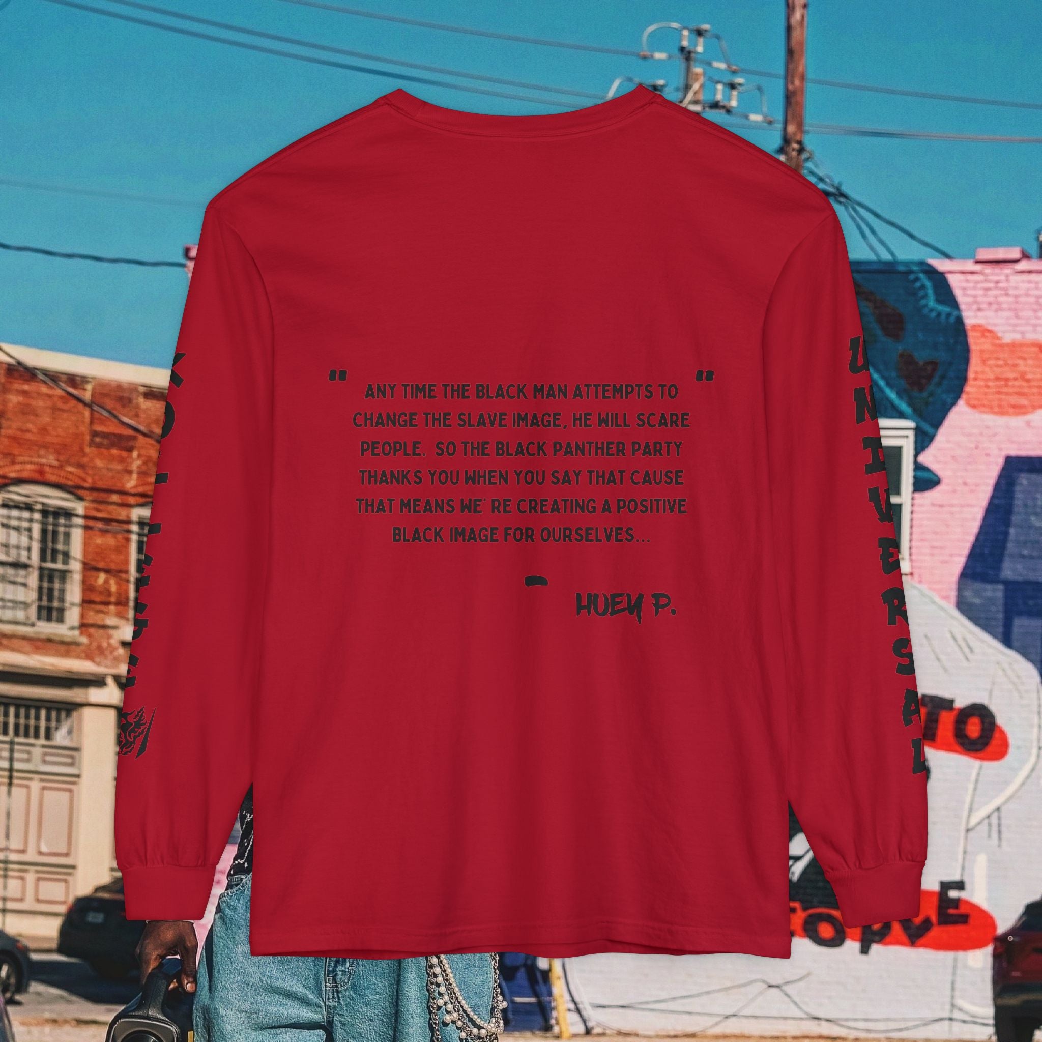 Huey P. Newton Universal Kollege Unisex Garment-dyed Long Sleeve T-Shirt