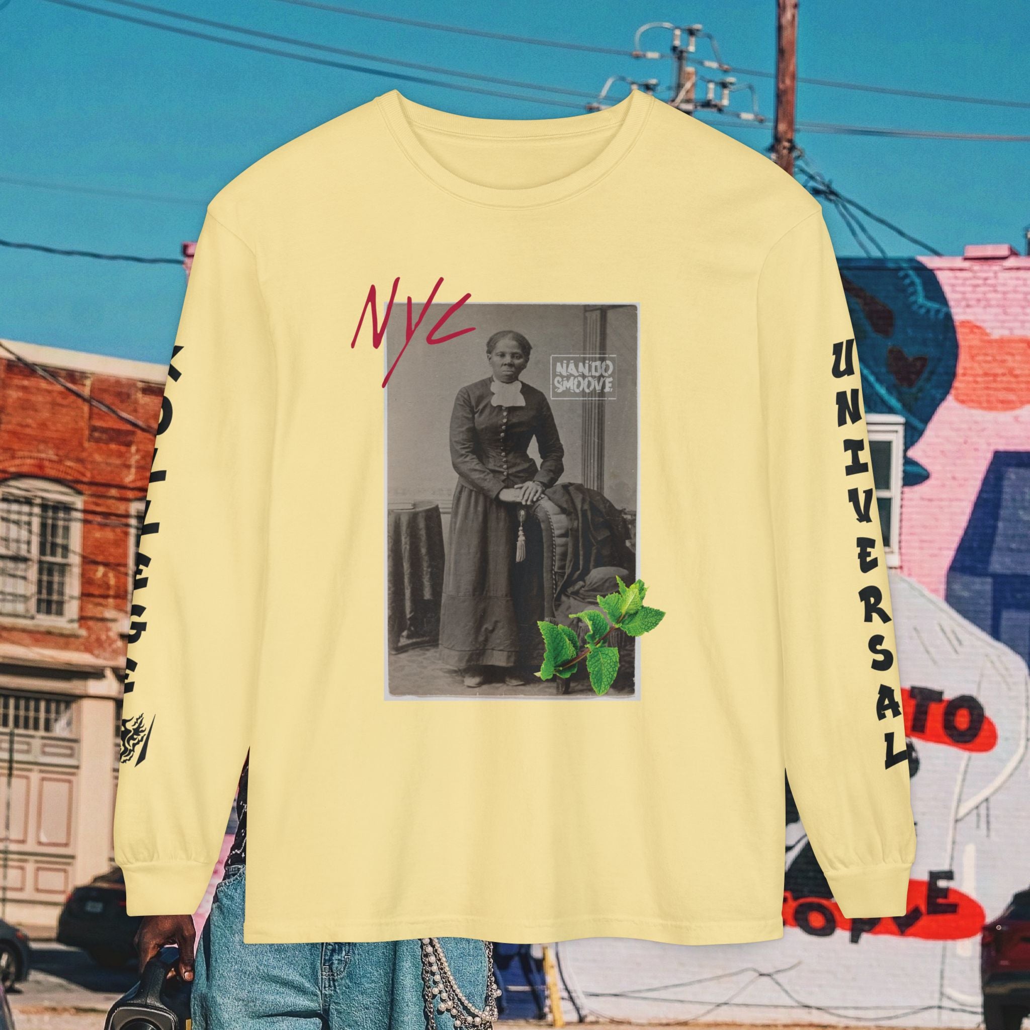 Harriet Tubman Unisex Garment-dyed Long Sleeve “MinTee” Shirt