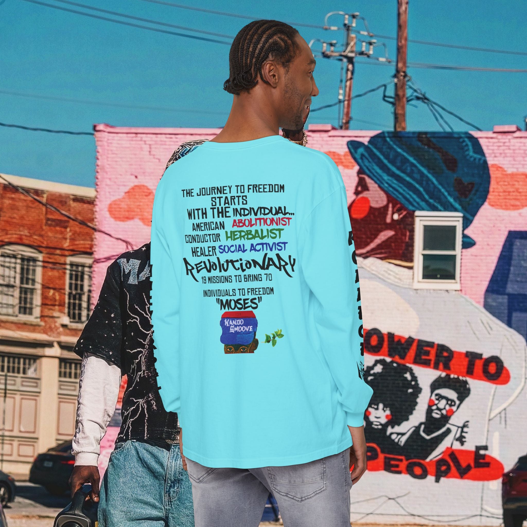 Harriet Tubman Unisex Garment-dyed Long Sleeve “MinTee” Shirt