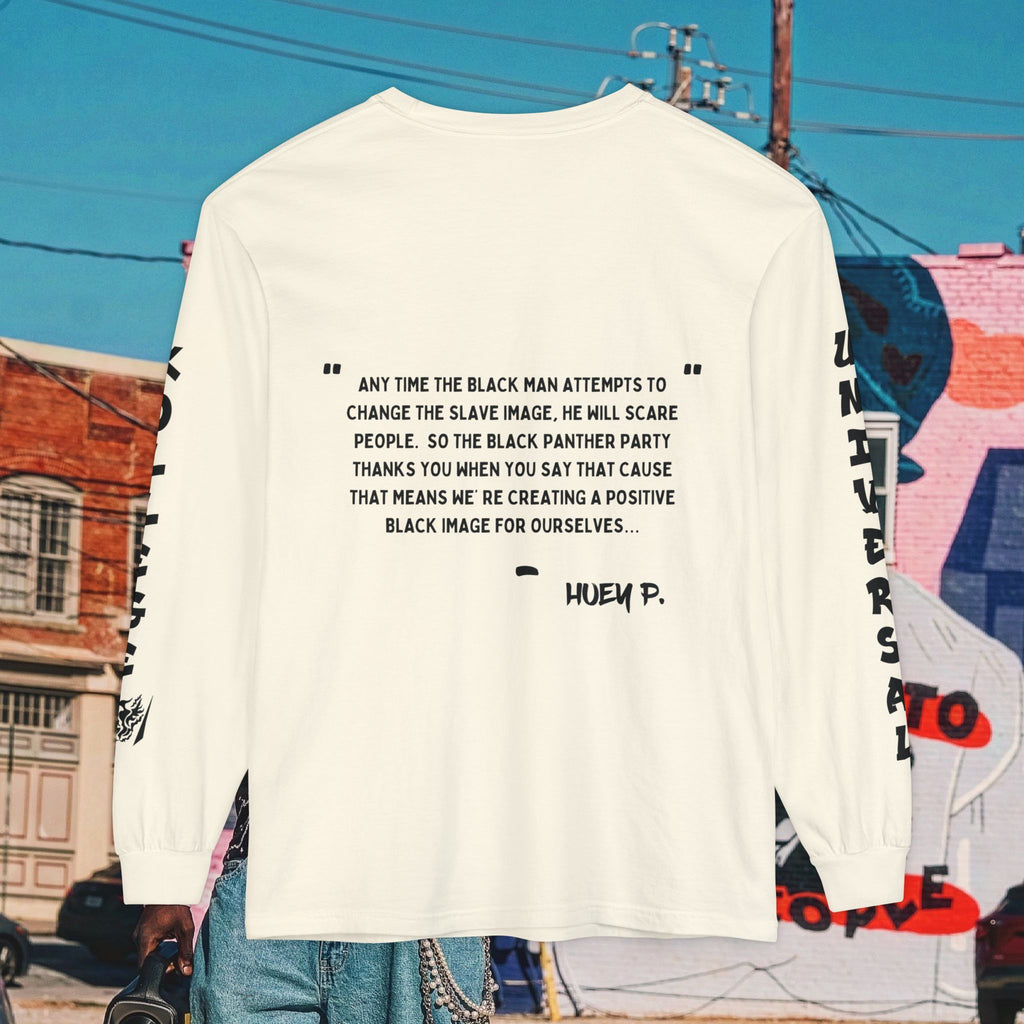 Huey P. Newton Universal Kollege Unisex Garment-dyed Long Sleeve T-Shirt
