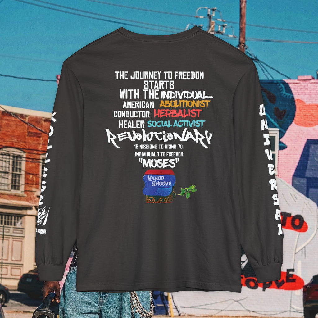 Harriet Tubman Unisex Garment-dyed Long Sleeve “MinTee” Shirt