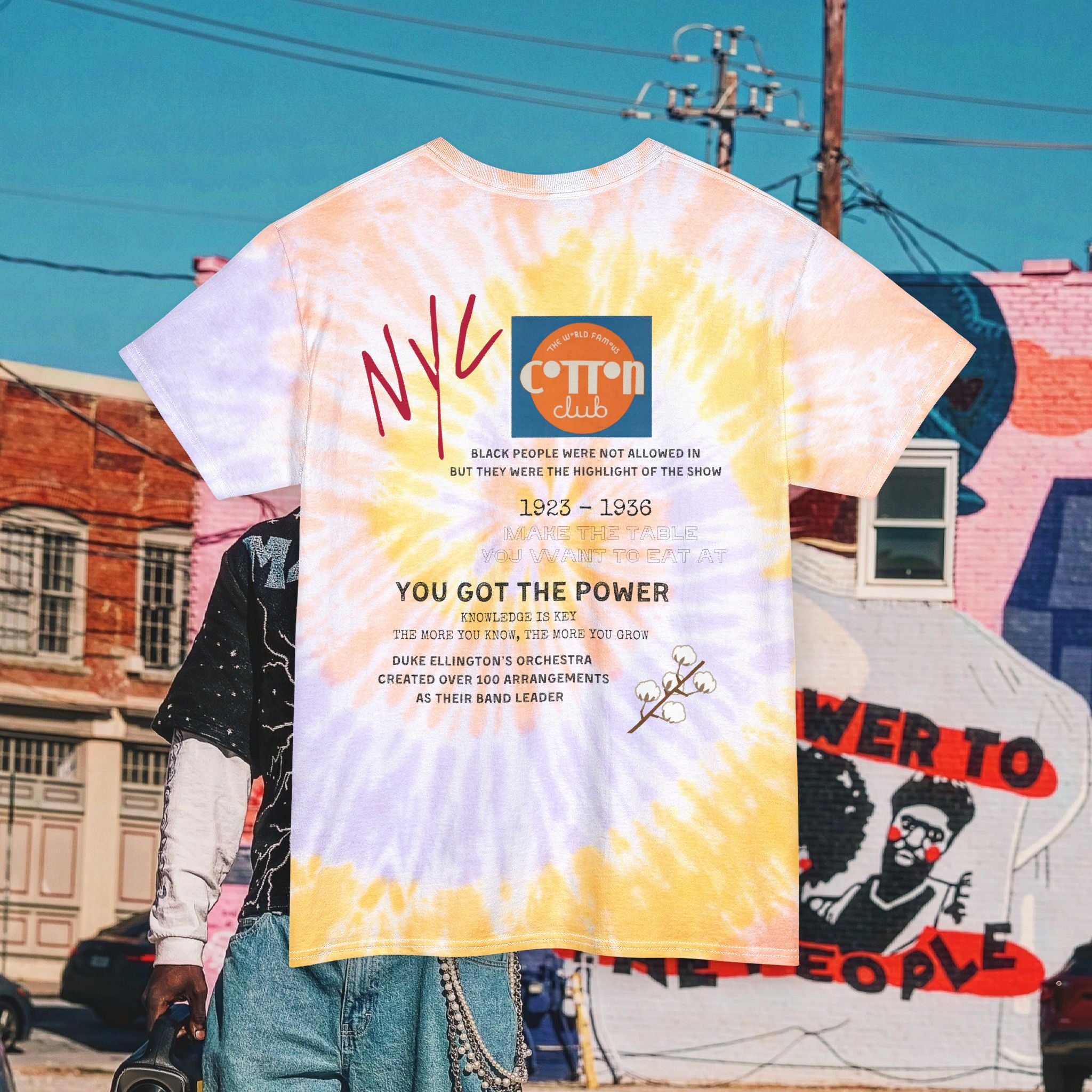 Unisex Tie Dye “World Famous” Cotton Club  Tee