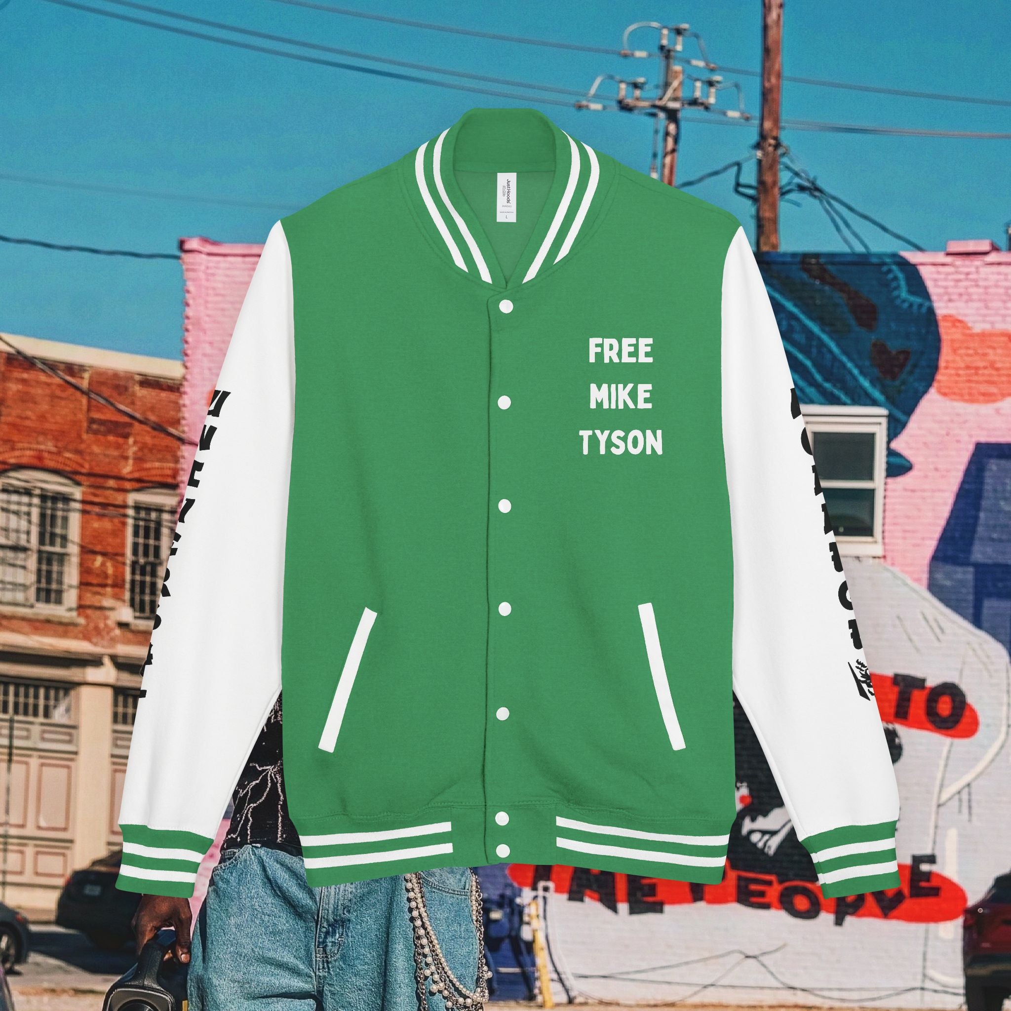 “FREE MIKE TYSON” Unisex Heavyweight Letterman Jacket