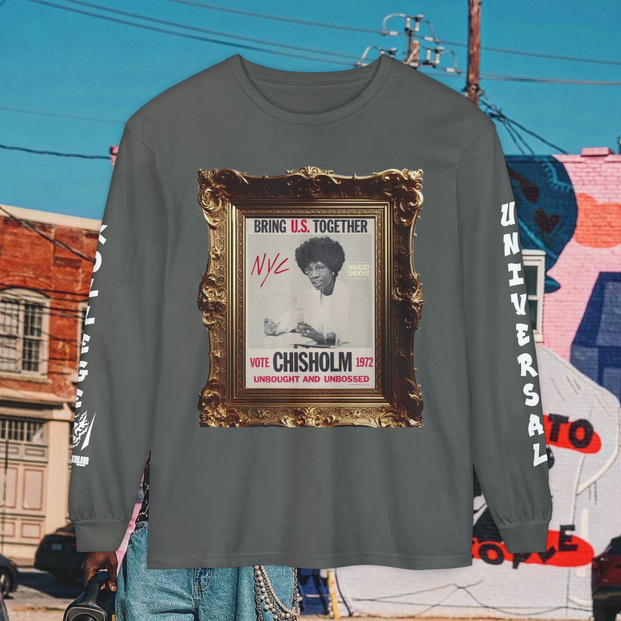 Shirley Chisholm Unisex Garment-dyed Long Sleeve T-Shirt