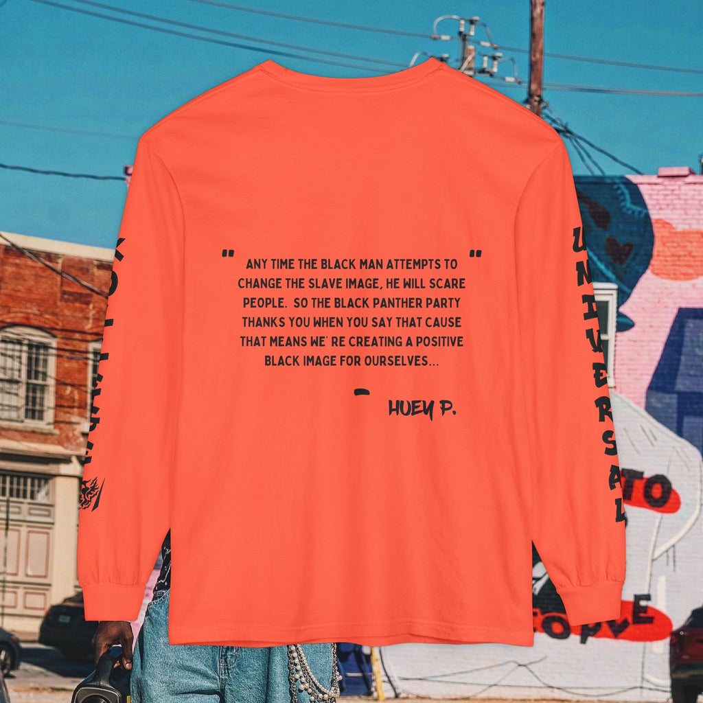 Huey P. Newton Universal Kollege Unisex Garment-dyed Long Sleeve T-Shirt