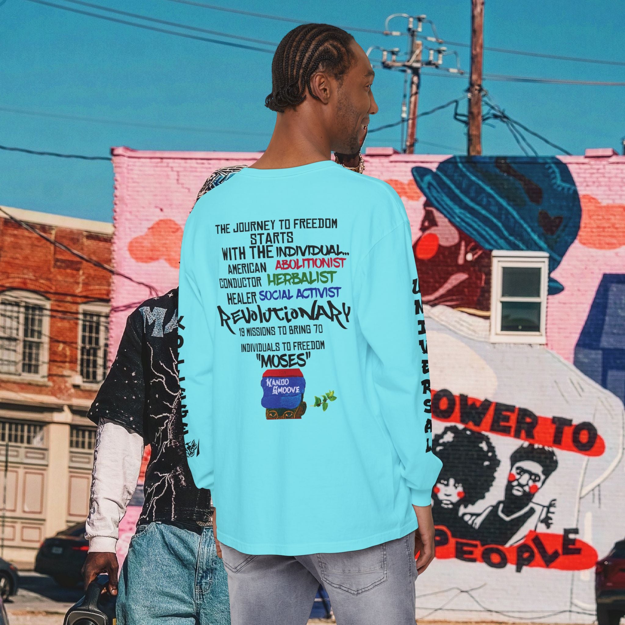 Harriet Tubman Unisex Garment-dyed Long Sleeve “MinTee” Shirt