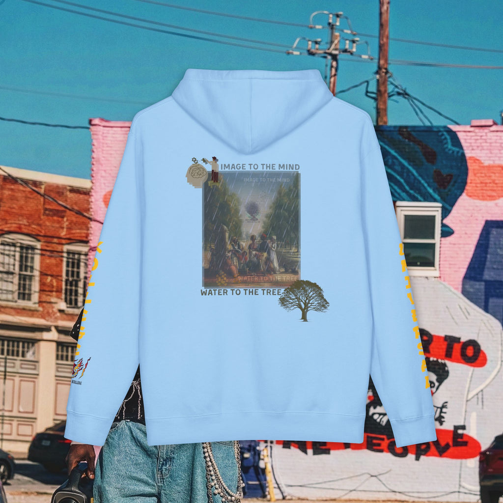 “Image To The Mind, Water To The Tree” Unisex Heavyweight Hooded Sweatshirt