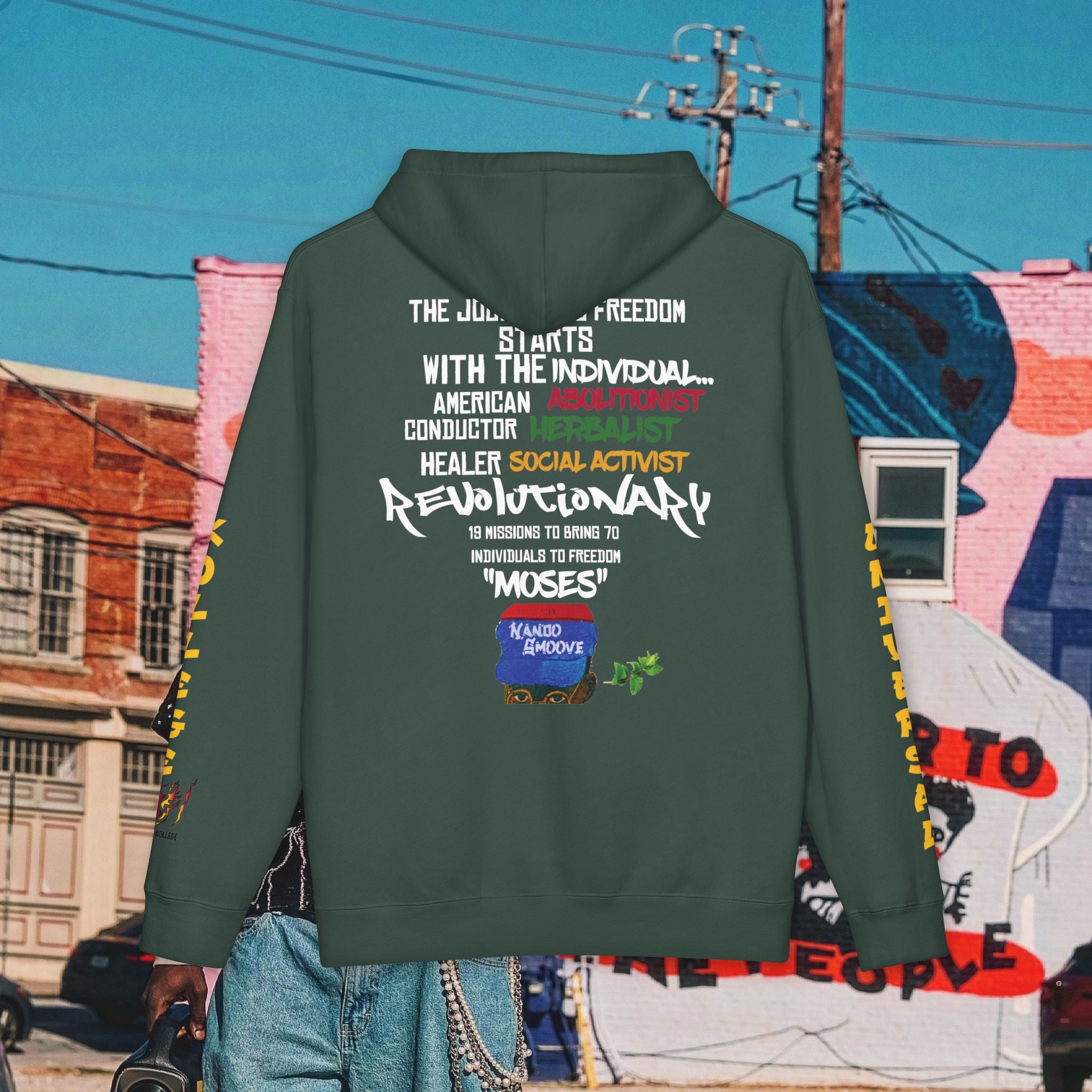 Harriet Tubman “Realer Than a $20 Dollar Bill” Unisex Heavyweight Hooded “MinTy” Sweatshirt