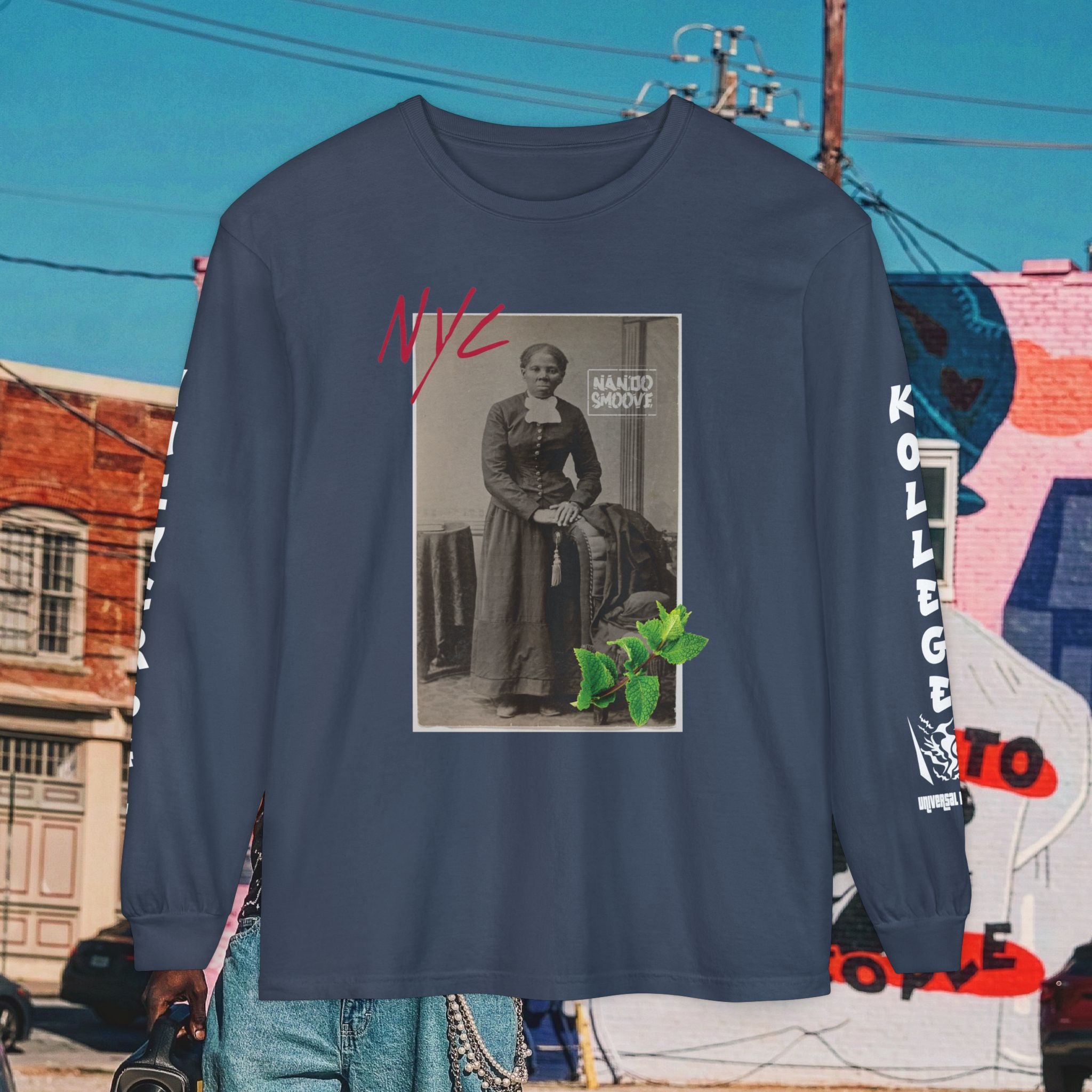 Harriet Tubman Unisex Garment-dyed Long Sleeve “MinTee” Shirt