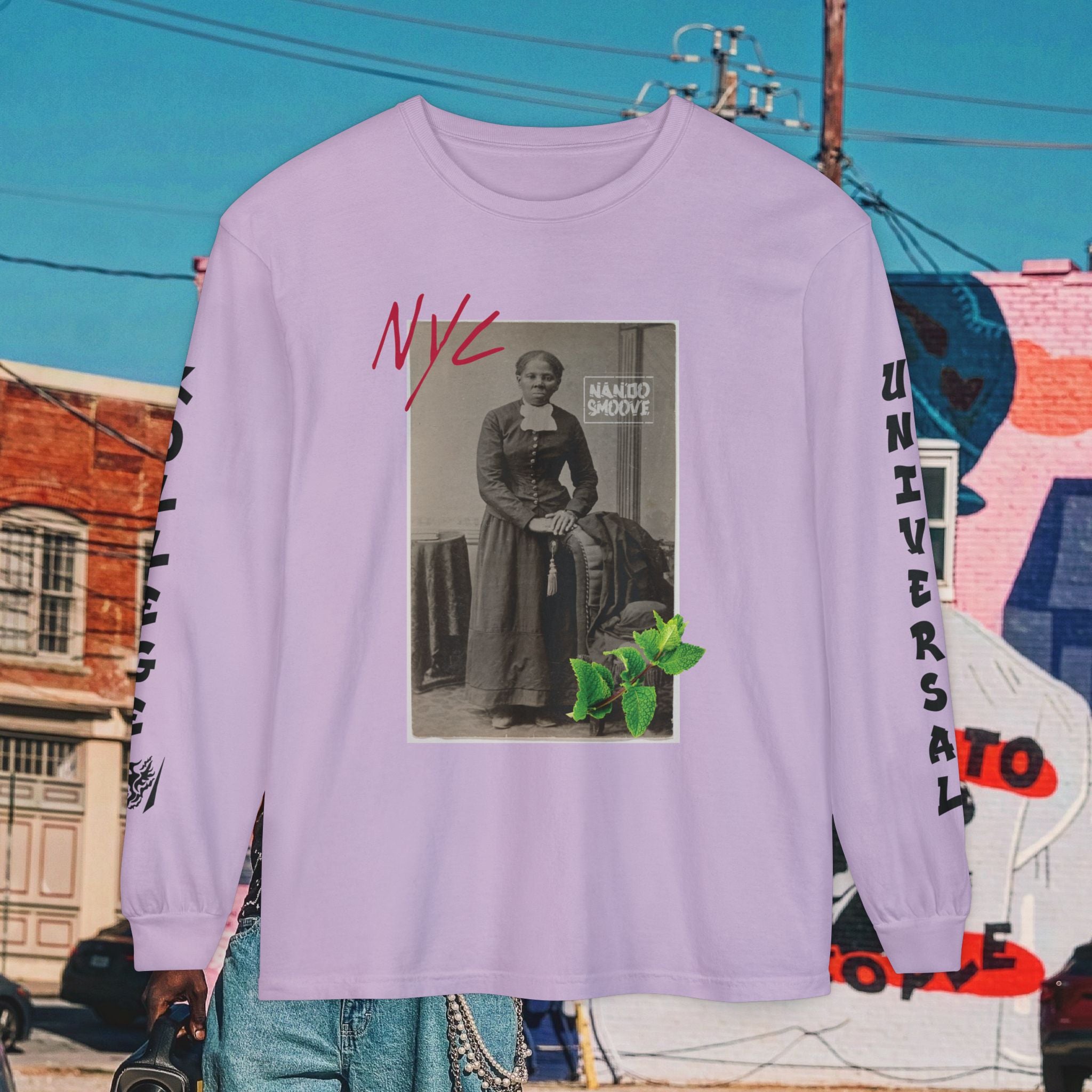 Harriet Tubman Unisex Garment-dyed Long Sleeve “MinTee” Shirt