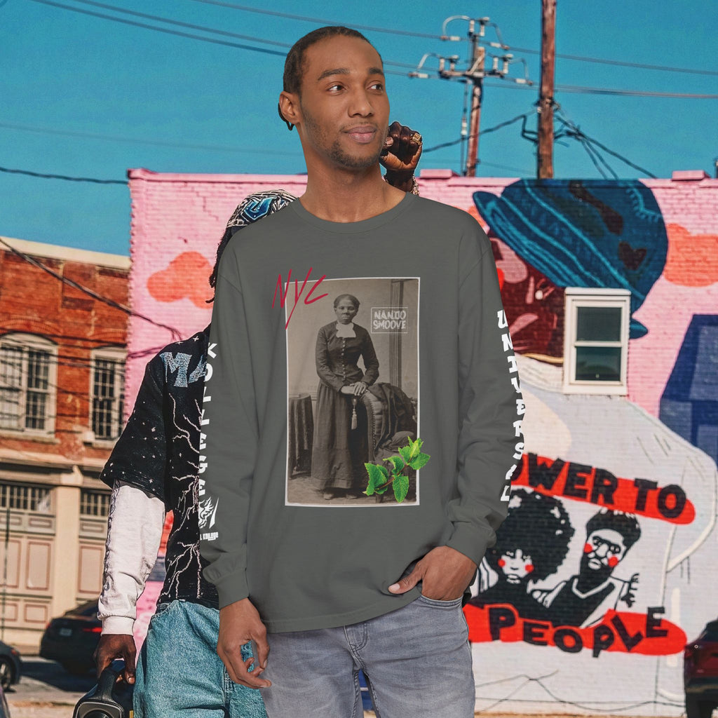 Harriet Tubman Unisex Garment-dyed Long Sleeve “MinTee” Shirt