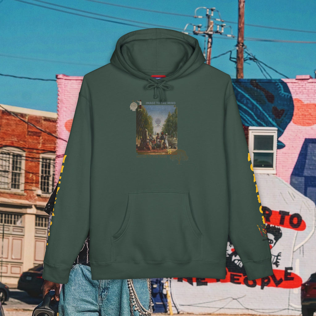 “Image To The Mind, Water To The Tree” Unisex Heavyweight Hooded Sweatshirt
