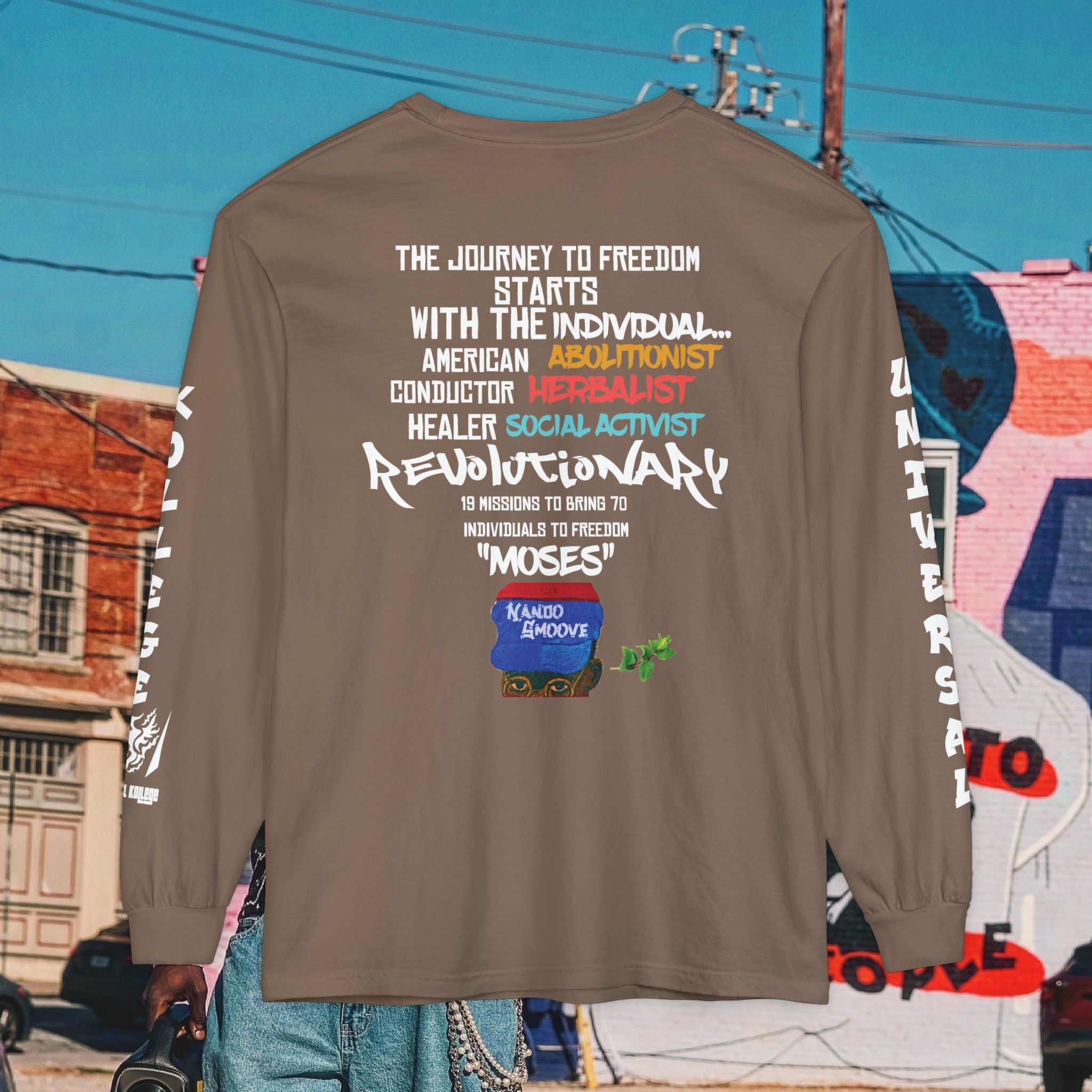 Harriet Tubman Unisex Garment-dyed Long Sleeve “MinTee” Shirt