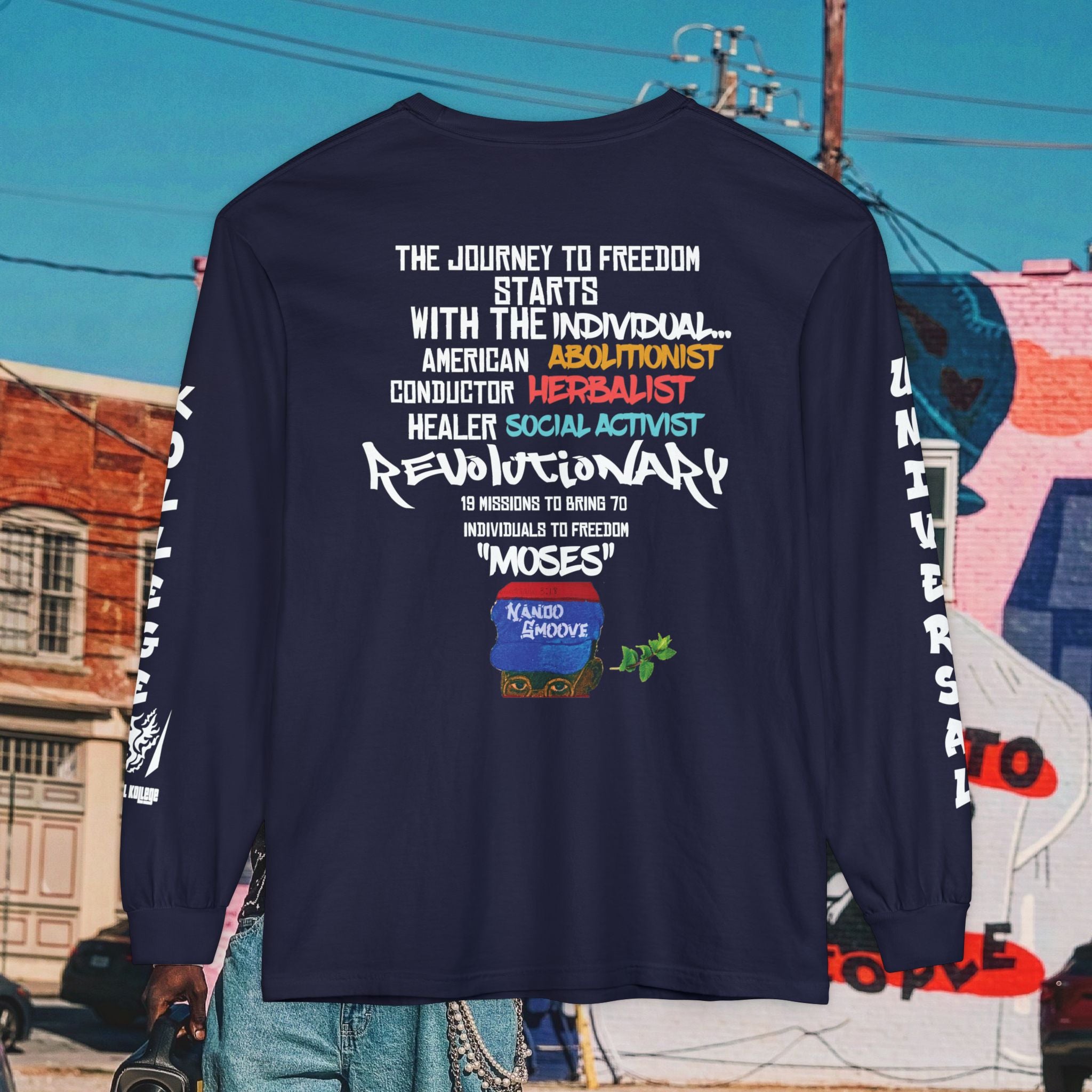 Harriet Tubman Unisex Garment-dyed Long Sleeve “MinTee” Shirt