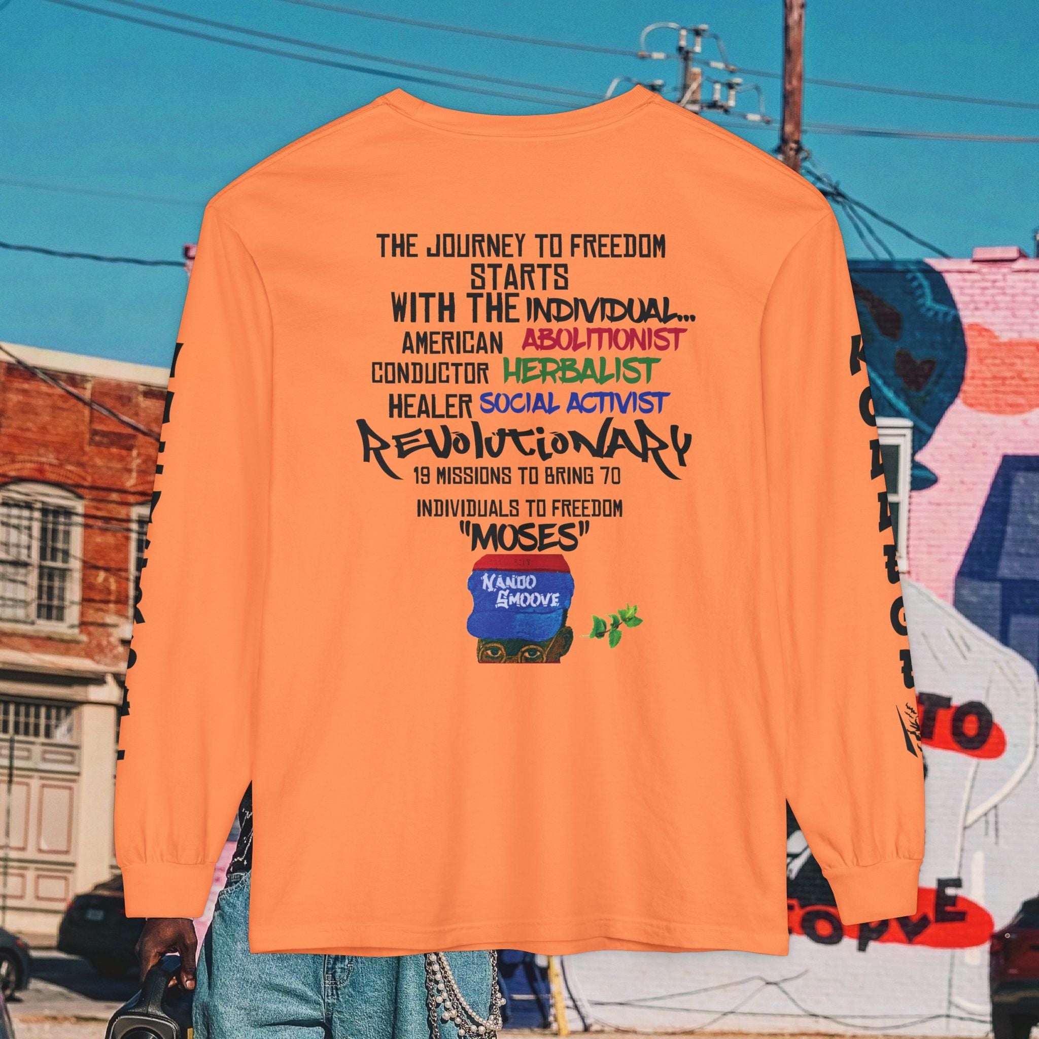 Harriet Tubman Unisex Garment-dyed Long Sleeve “MinTee” Shirt