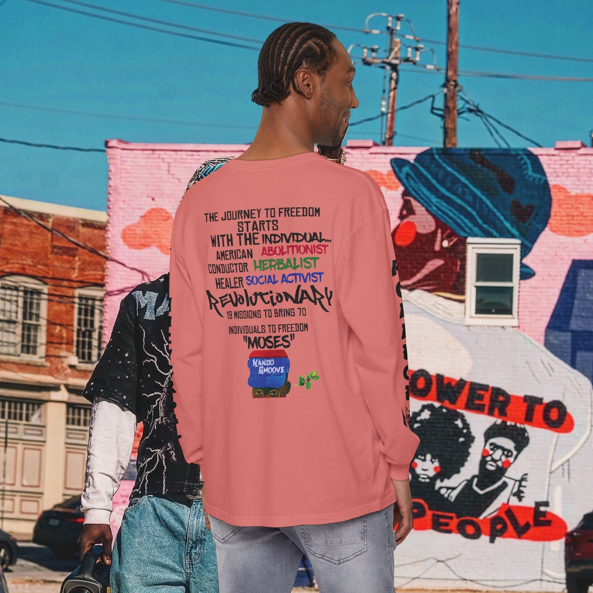 Harriet Tubman Unisex Garment-dyed Long Sleeve “MinTee” Shirt
