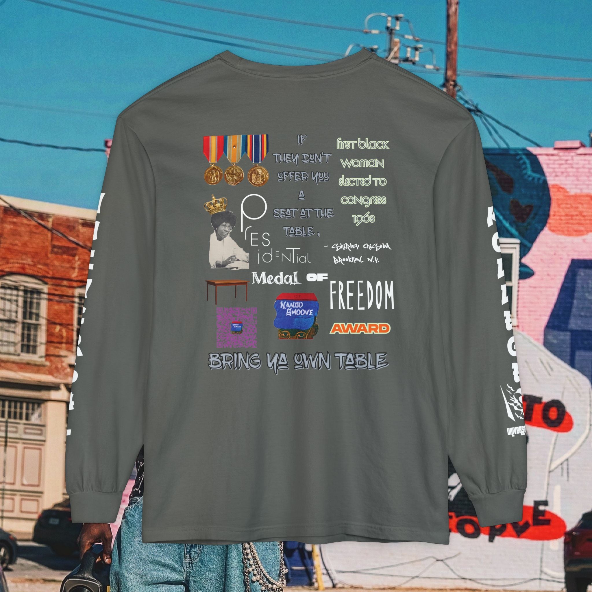 Shirley Chisholm Unisex Garment-dyed Long Sleeve T-Shirt