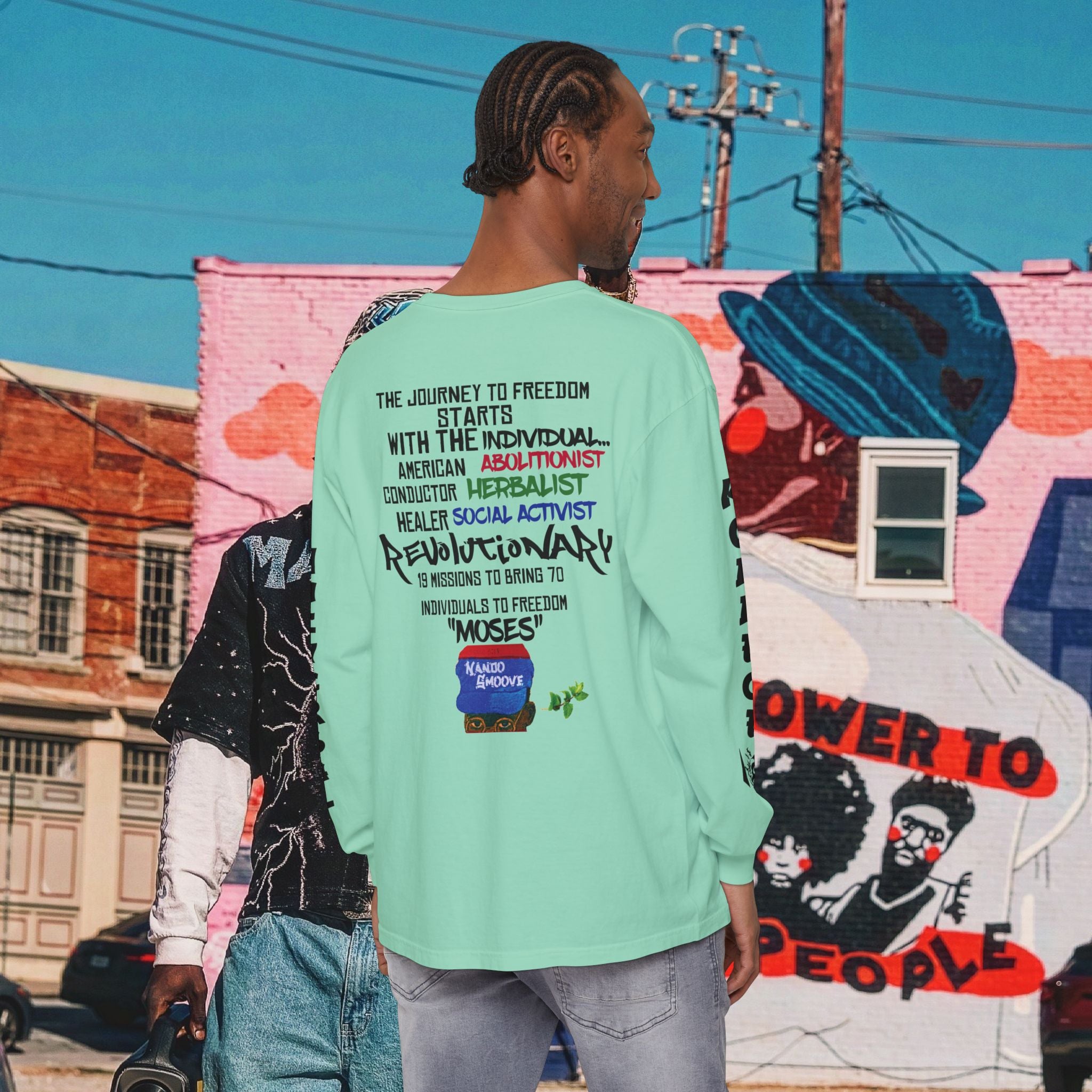 Harriet Tubman Unisex Garment-dyed Long Sleeve “MinTee” Shirt