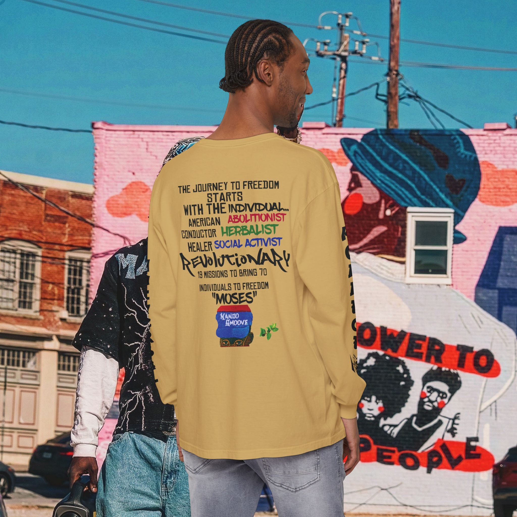 Harriet Tubman Unisex Garment-dyed Long Sleeve “MinTee” Shirt