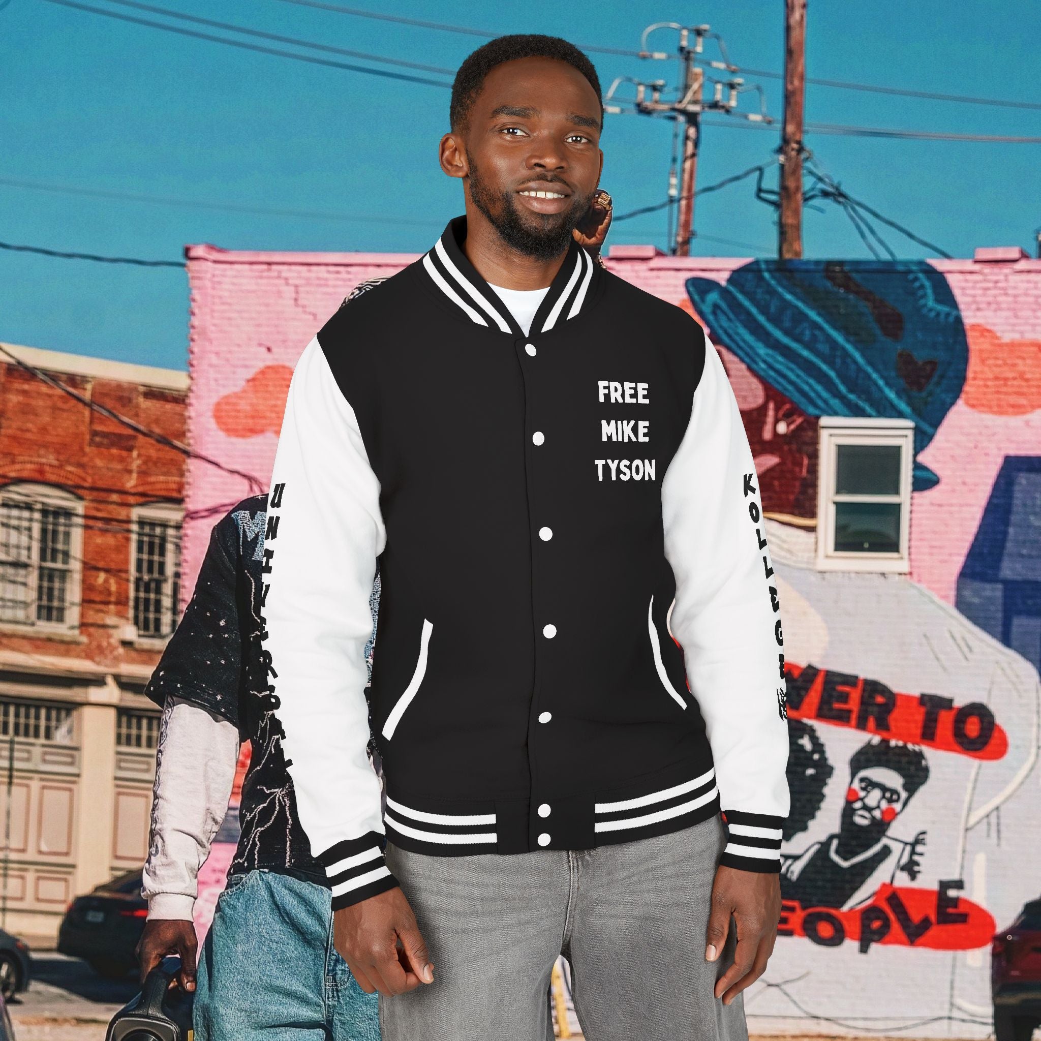 “FREE MIKE TYSON” Unisex Heavyweight Letterman Jacket
