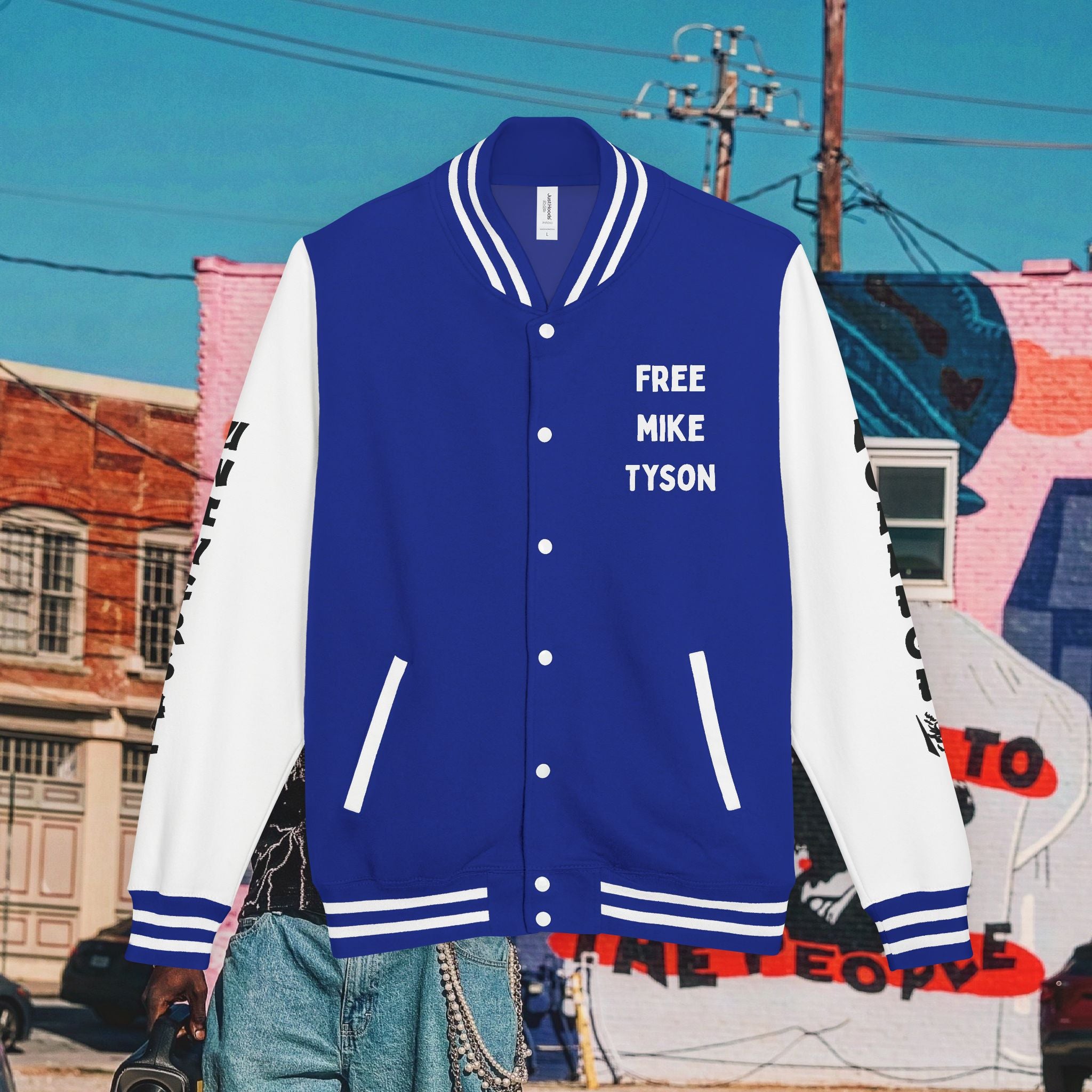“FREE MIKE TYSON” Unisex Heavyweight Letterman Jacket