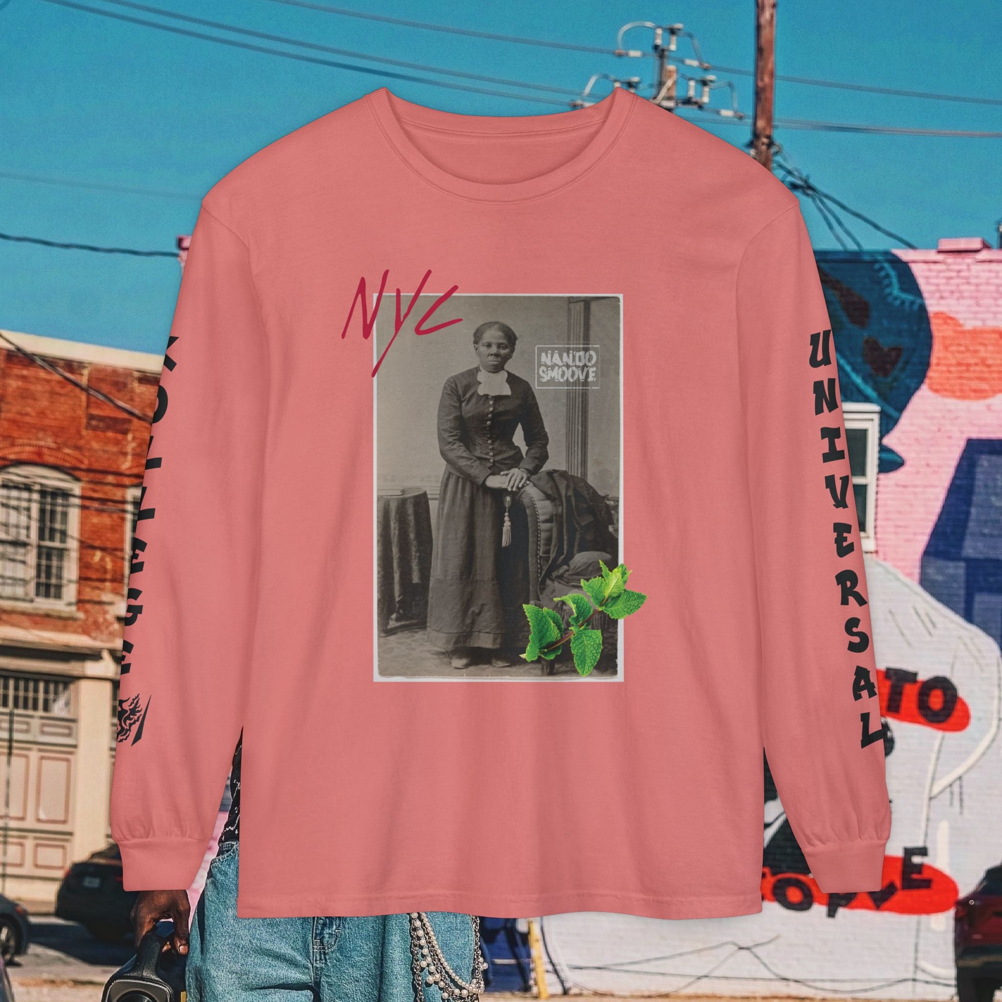Harriet Tubman Unisex Garment-dyed Long Sleeve “MinTee” Shirt