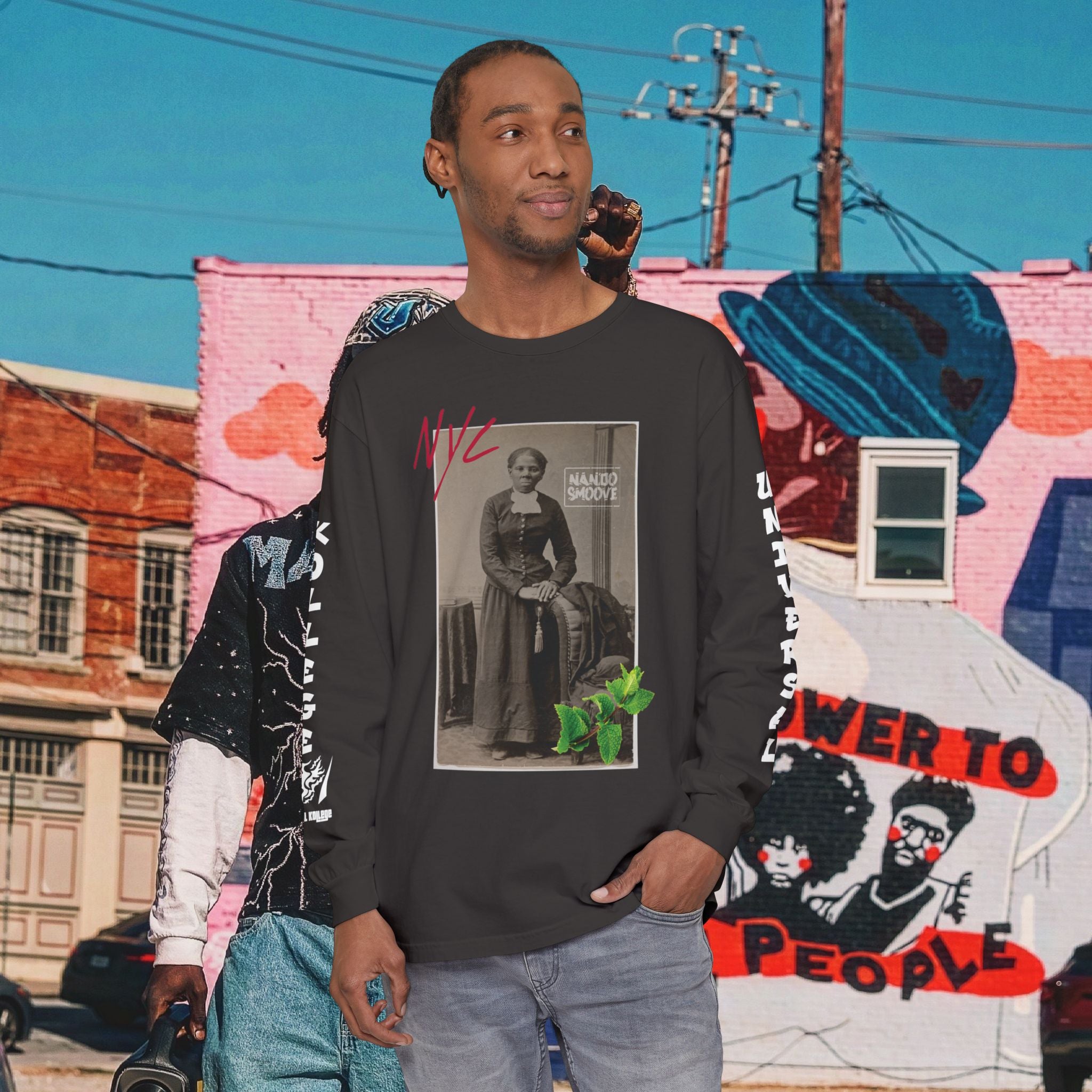 Harriet Tubman Unisex Garment-dyed Long Sleeve “MinTee” Shirt