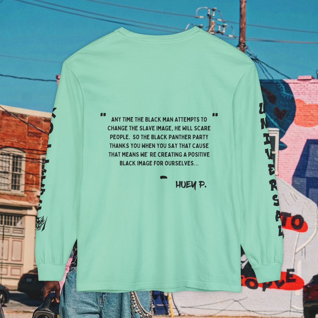 Huey P. Newton Universal Kollege Unisex Garment-dyed Long Sleeve T-Shirt