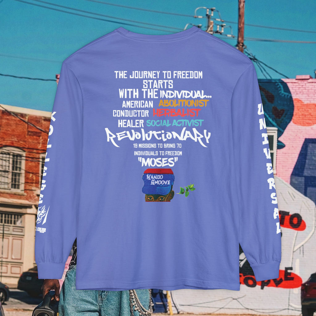Harriet Tubman Unisex Garment-dyed Long Sleeve “MinTee” Shirt