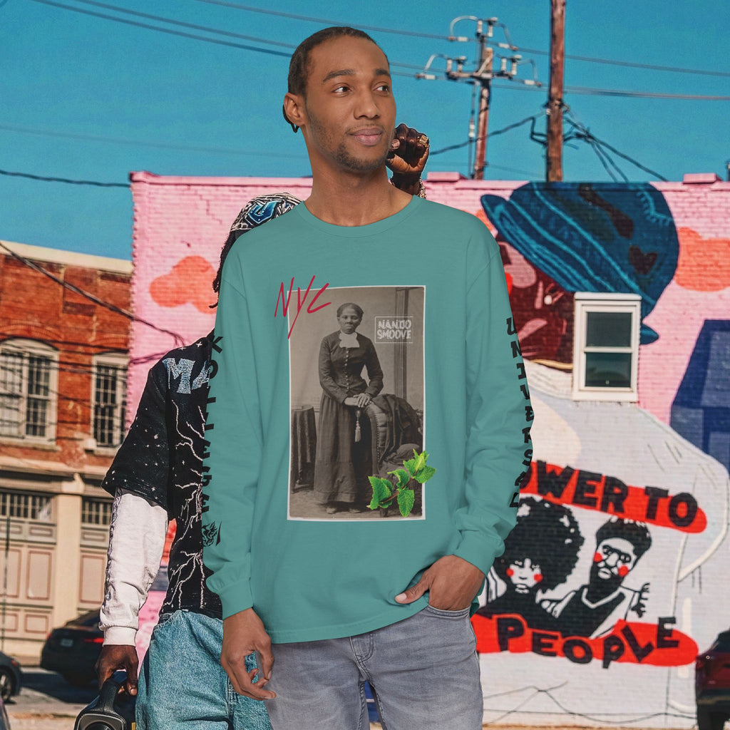 Harriet Tubman Unisex Garment-dyed Long Sleeve “MinTee” Shirt