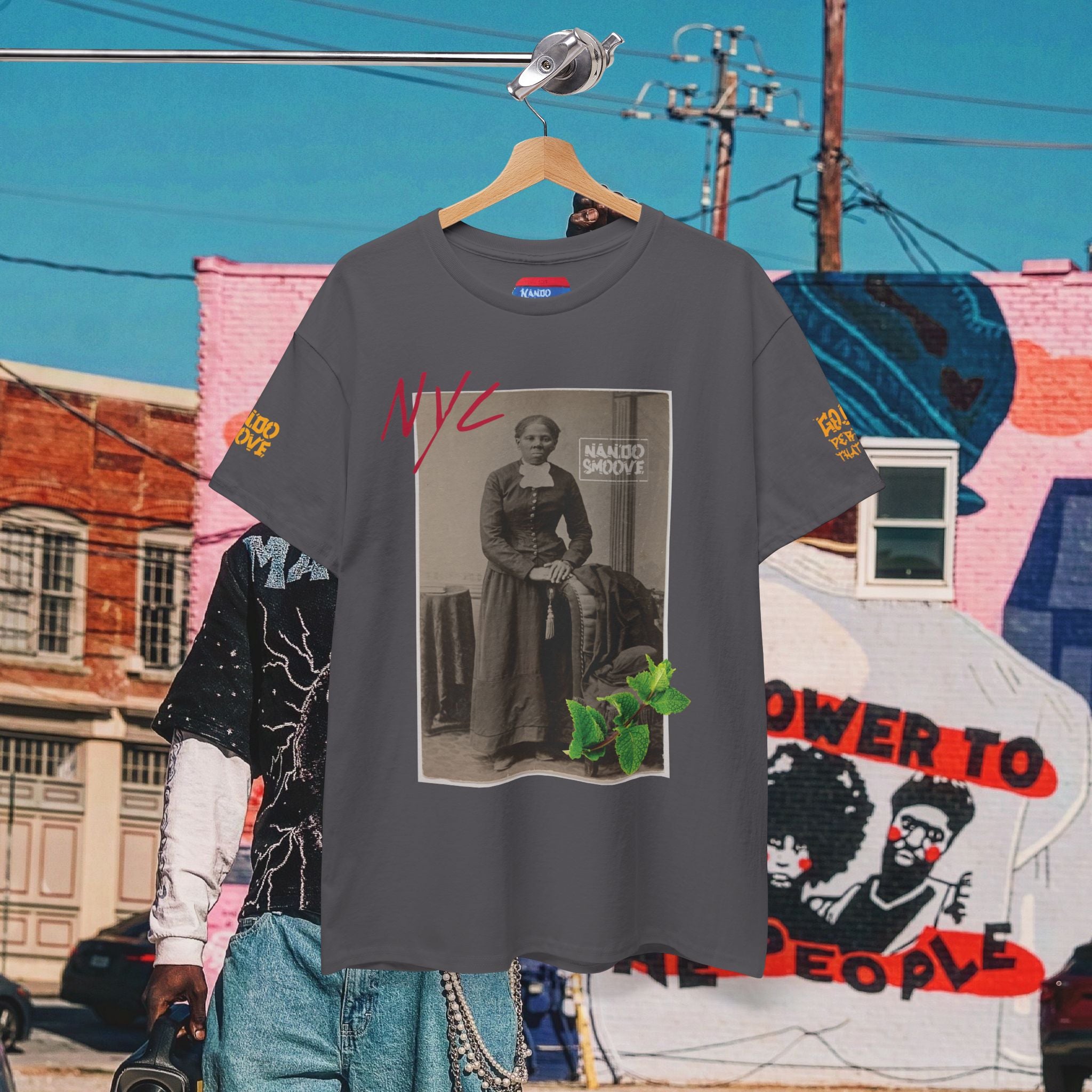 Harriet Tubman Heavy Cotton “MinTee Shirts” Bright Colors Black/Gold Text