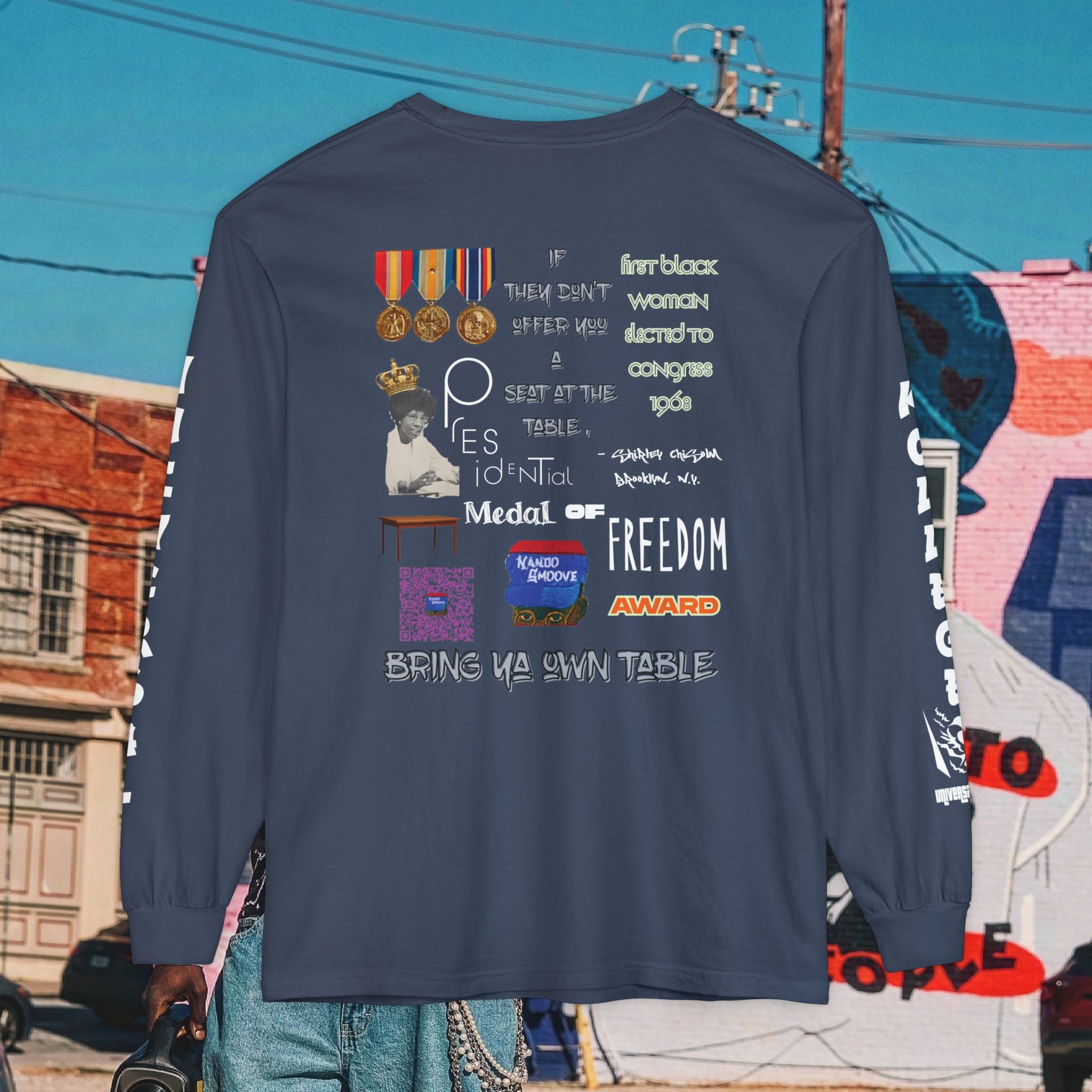 Shirley Chisholm Unisex Garment-dyed Long Sleeve T-Shirt