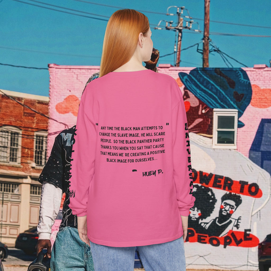 Huey P. Newton Universal Kollege Unisex Garment-dyed Long Sleeve T-Shirt