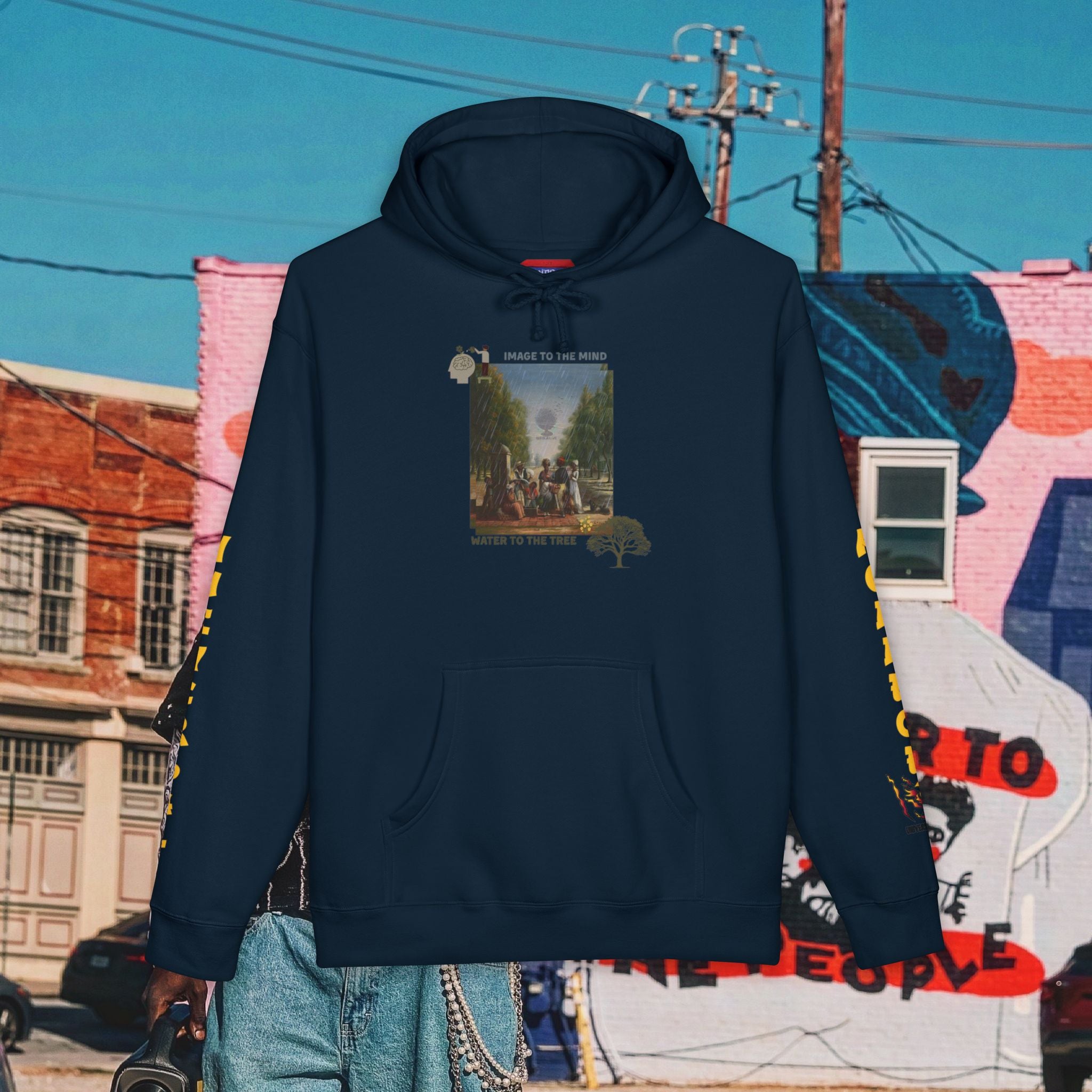 “Image To The Mind, Water To The Tree” Unisex Heavyweight Hooded Sweatshirt