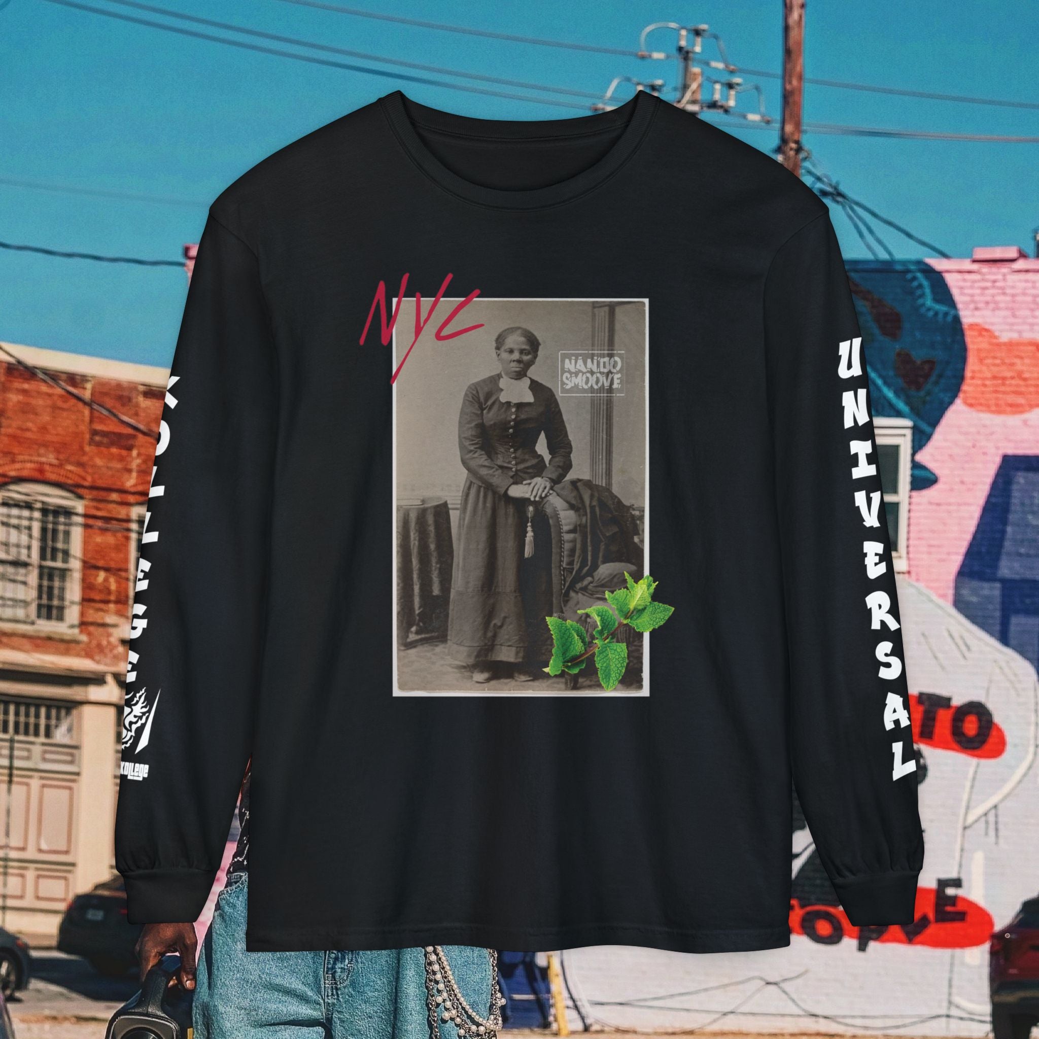 Harriet Tubman Unisex Garment-dyed Long Sleeve “MinTee” Shirt