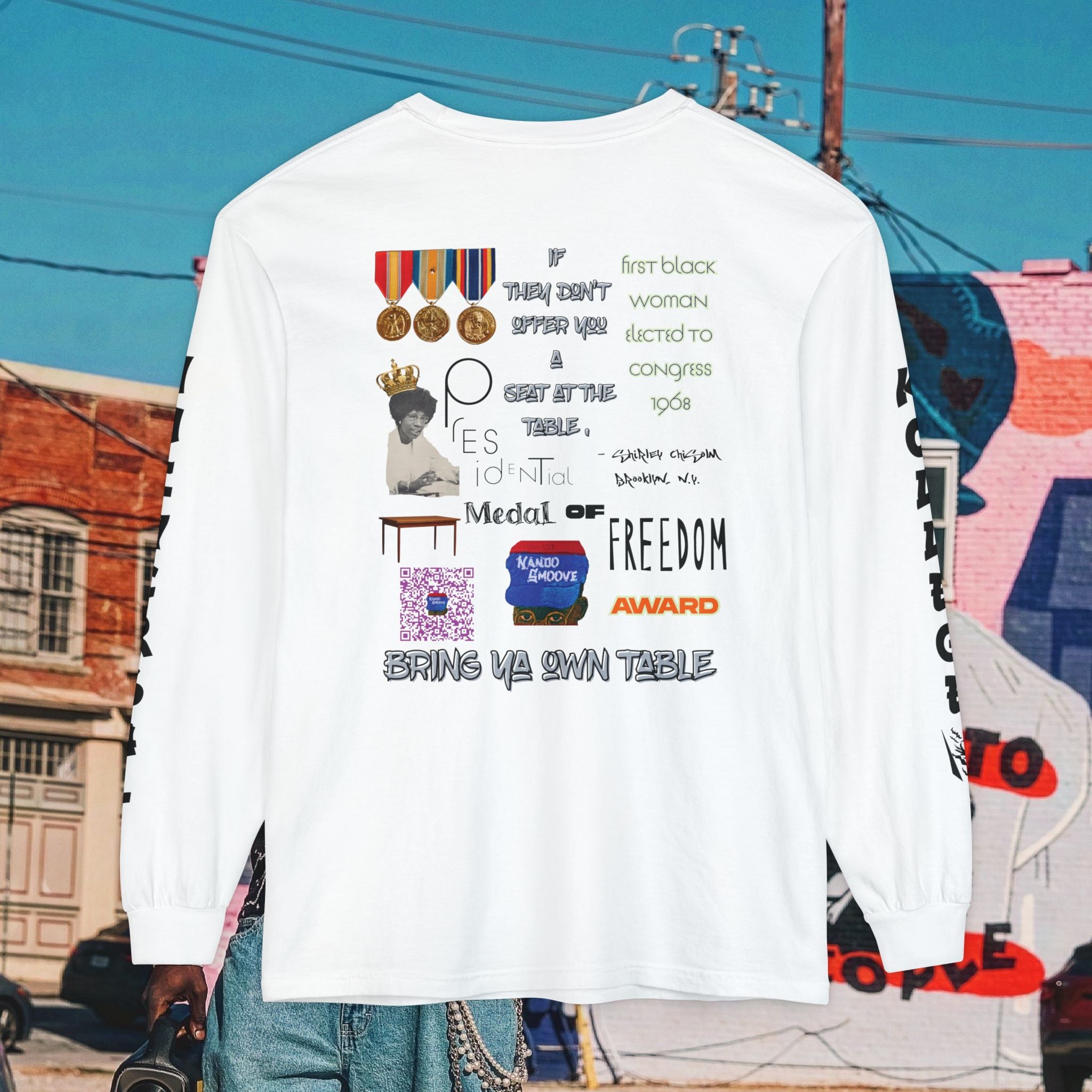 Shirley Chisholm Unisex Garment-dyed Long Sleeve T-Shirt