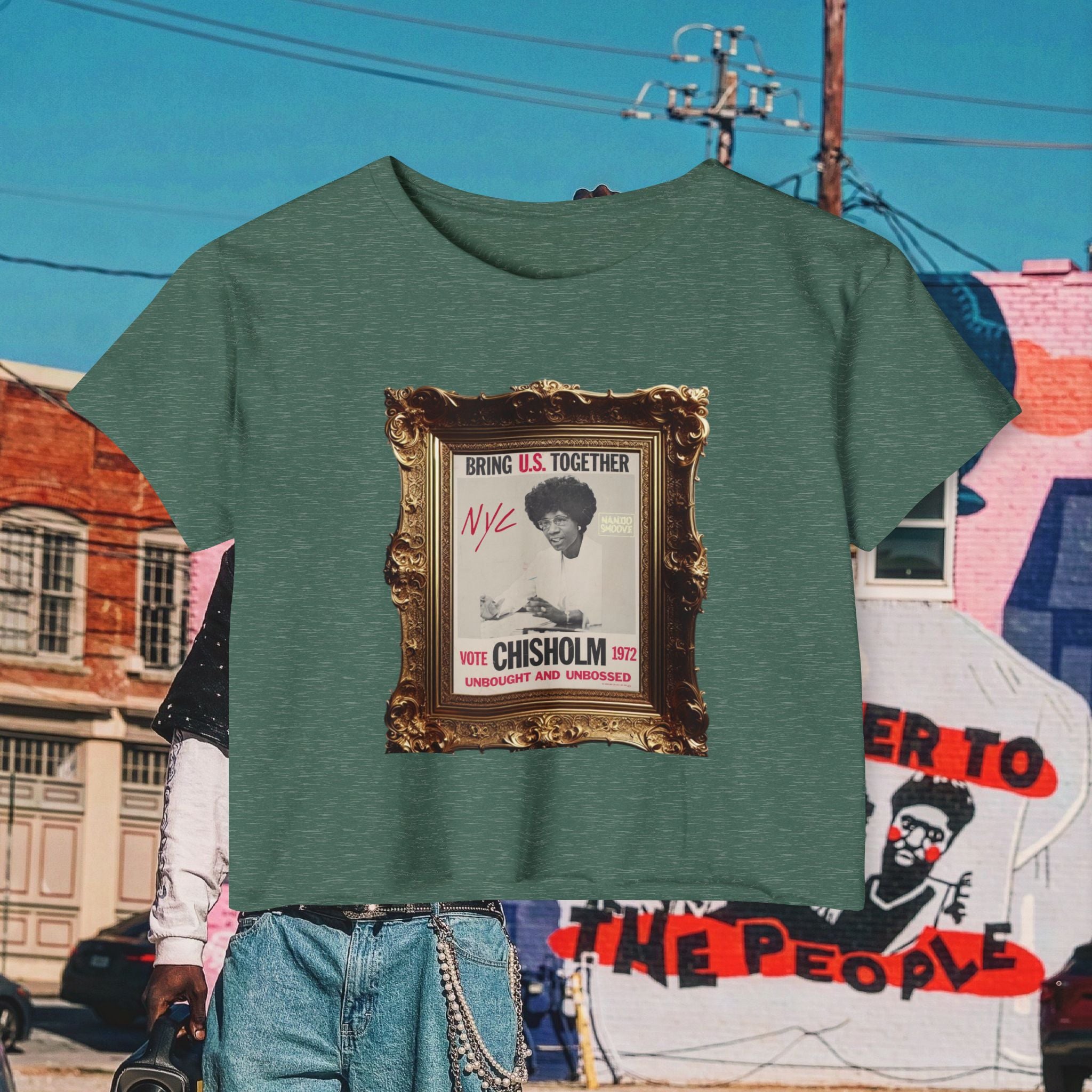 Shirley Chisholm Women's Festival Crop Top (Black Text)
