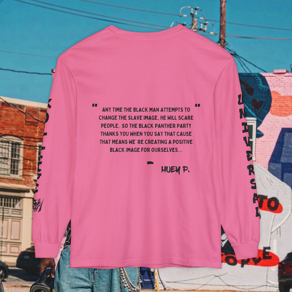 Huey P. Newton Universal Kollege Unisex Garment-dyed Long Sleeve T-Shirt