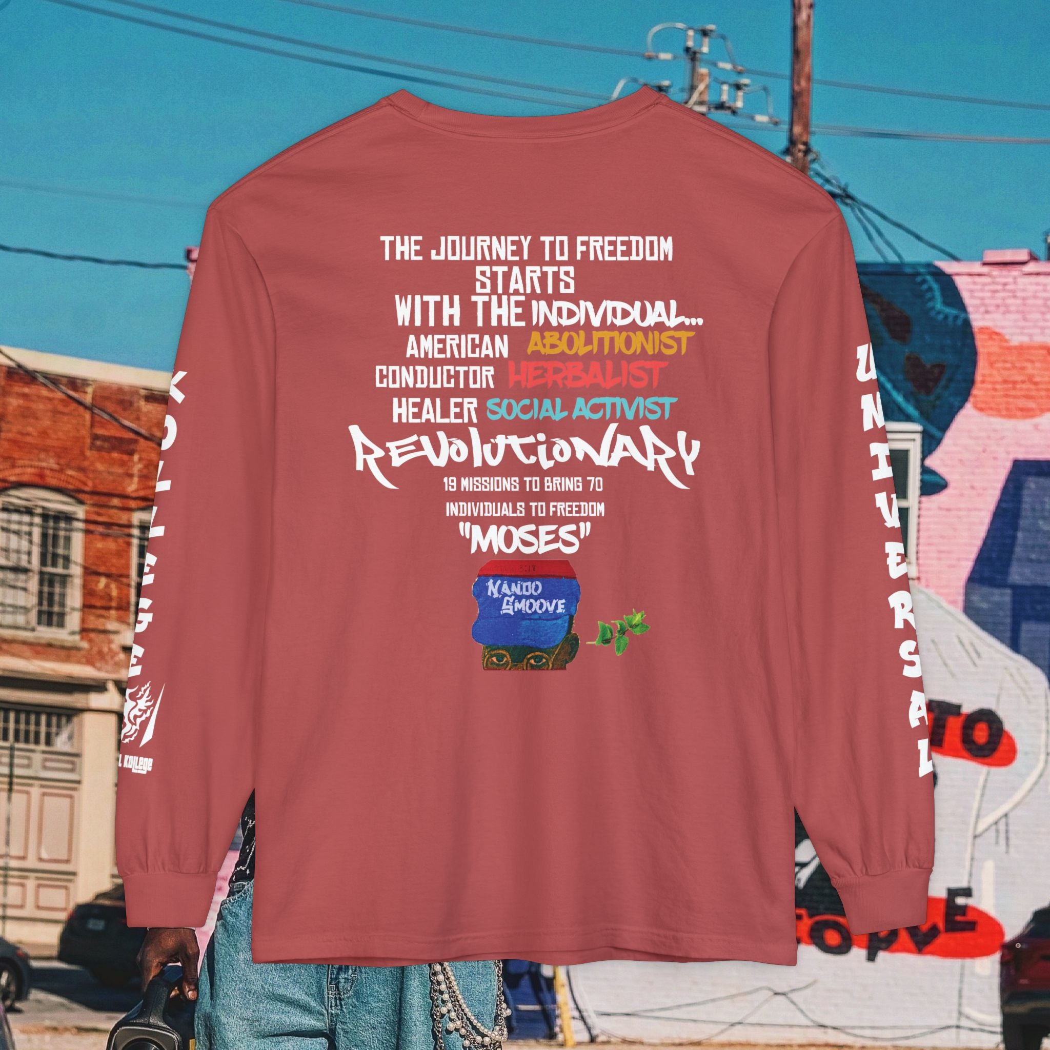 Harriet Tubman Unisex Garment-dyed Long Sleeve “MinTee” Shirt