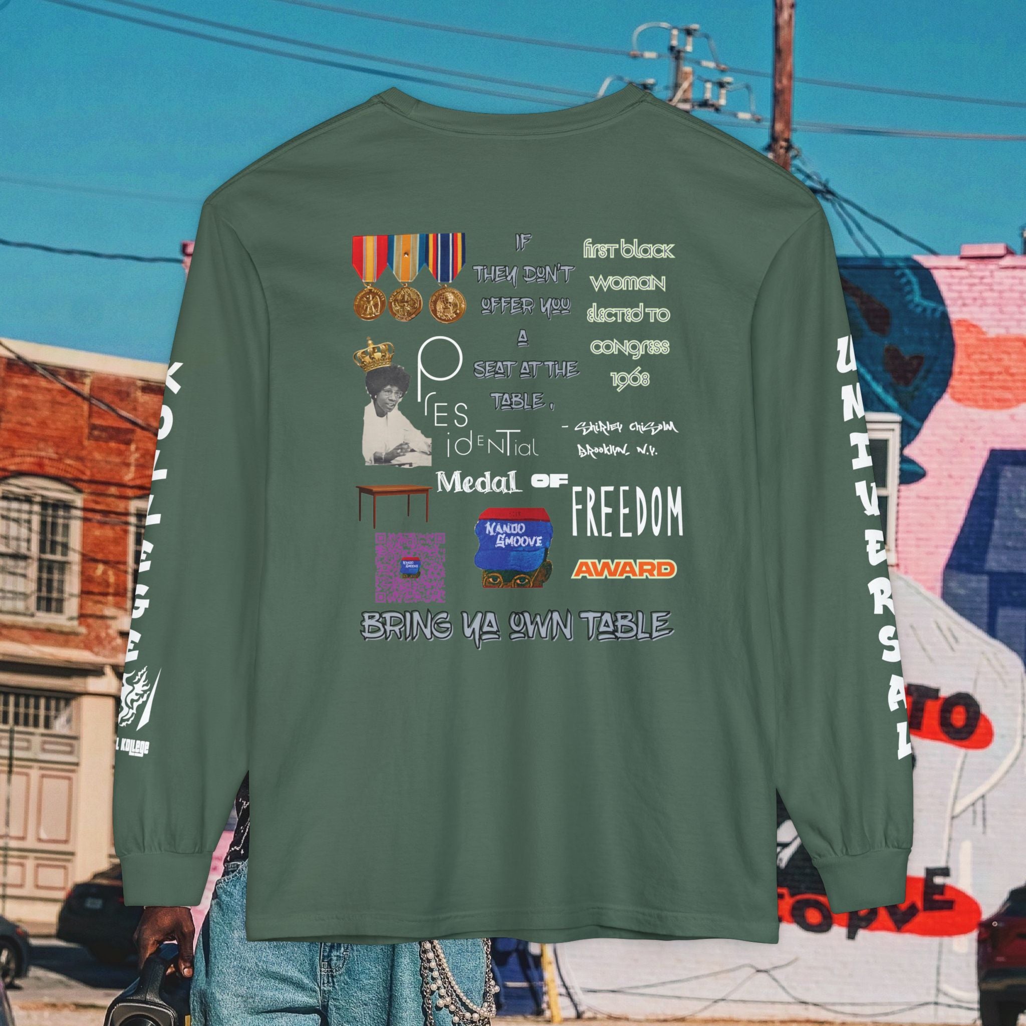 Shirley Chisholm Unisex Garment-dyed Long Sleeve T-Shirt