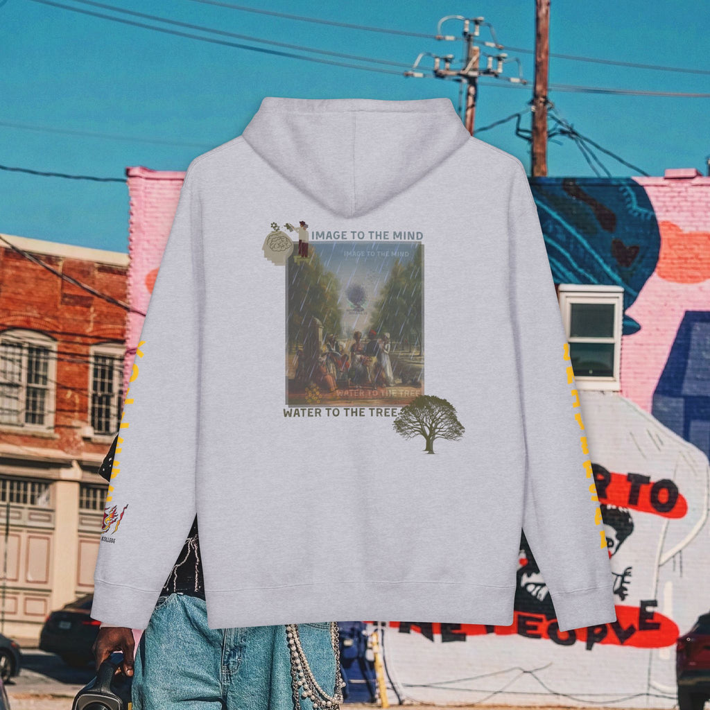 “Image To The Mind, Water To The Tree” Unisex Heavyweight Hooded Sweatshirt