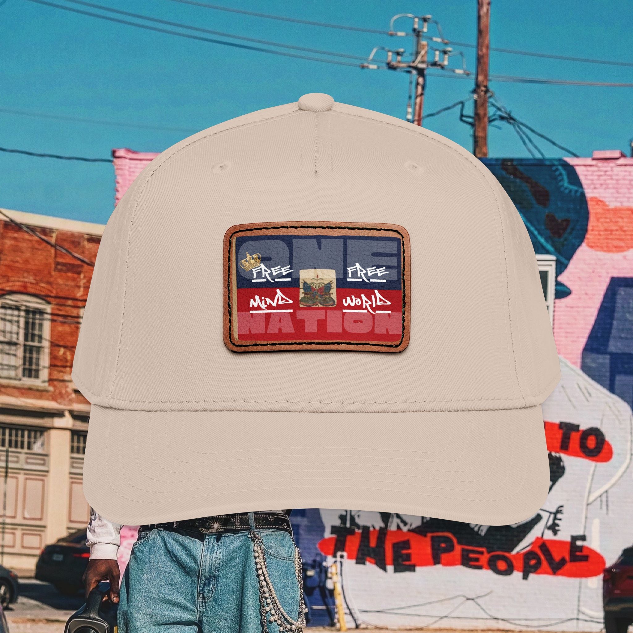 Sa Ka Fete “ONE NATION” Baseball Cap with Leather Patch