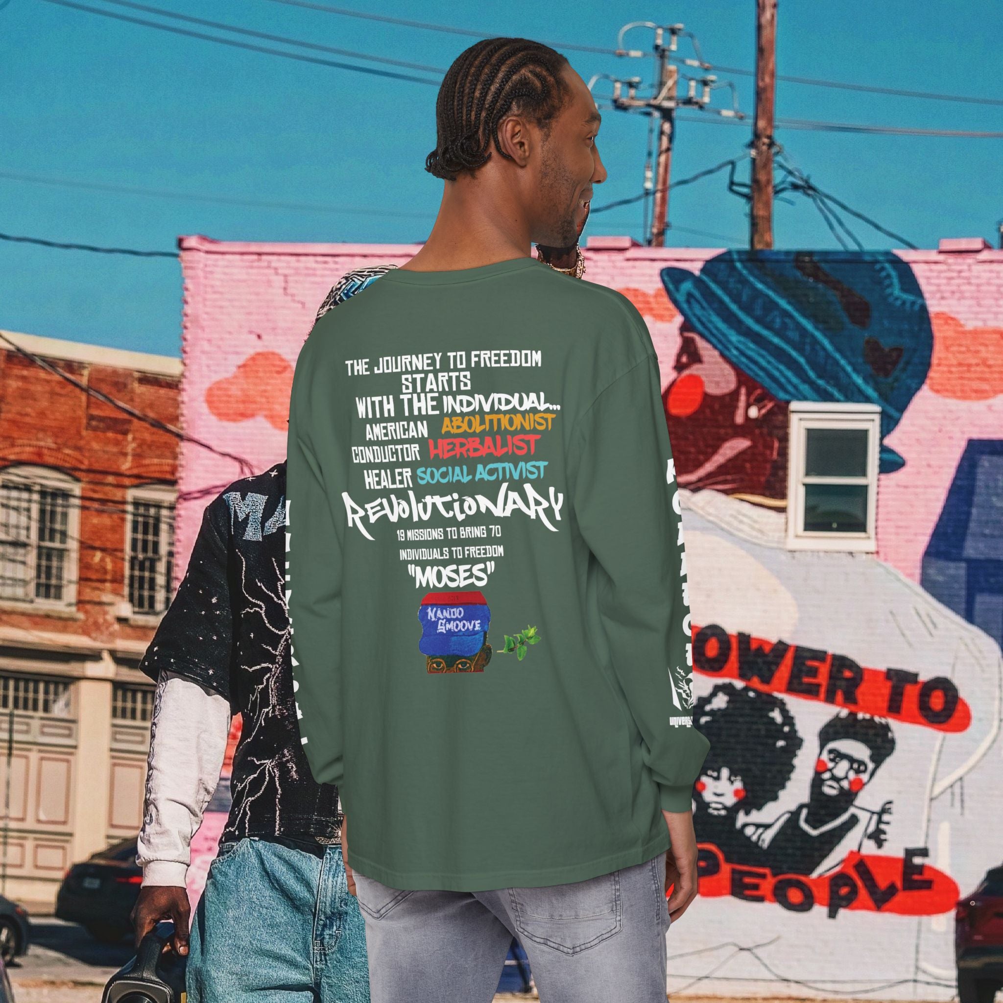 Harriet Tubman Unisex Garment-dyed Long Sleeve “MinTee” Shirt