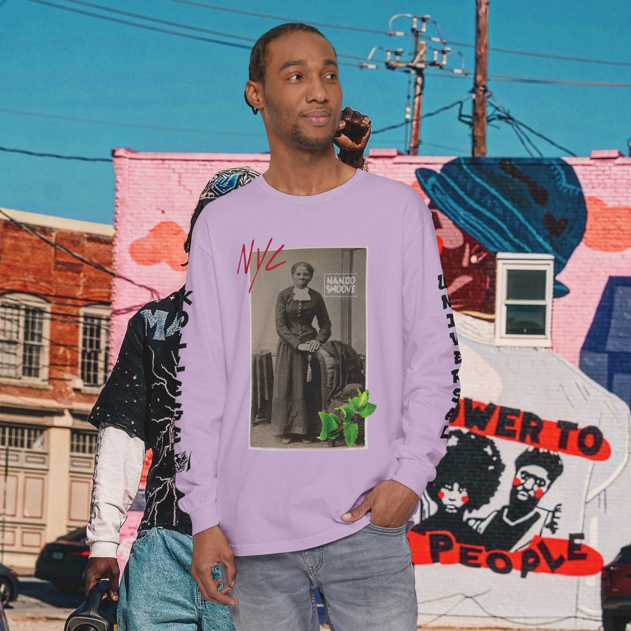 Harriet Tubman Unisex Garment-dyed Long Sleeve “MinTee” Shirt