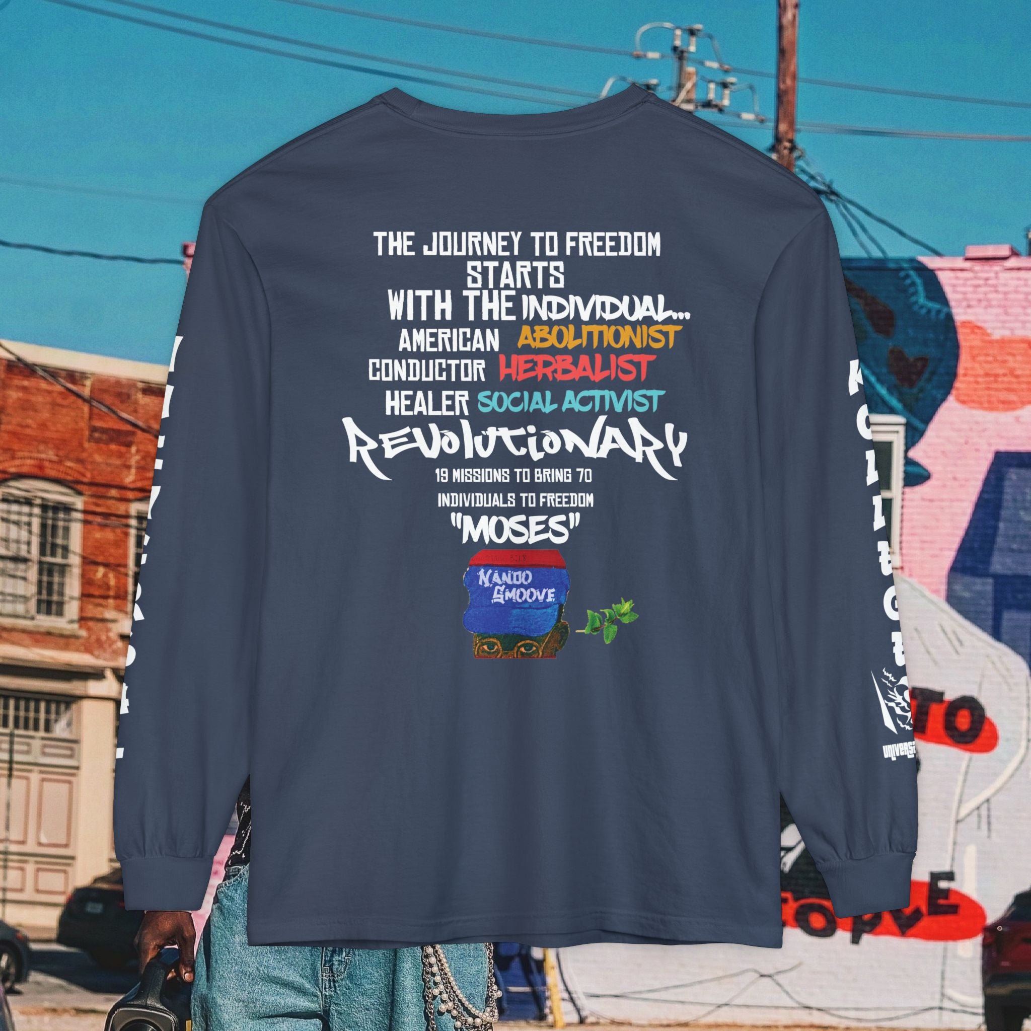 Harriet Tubman Unisex Garment-dyed Long Sleeve “MinTee” Shirt