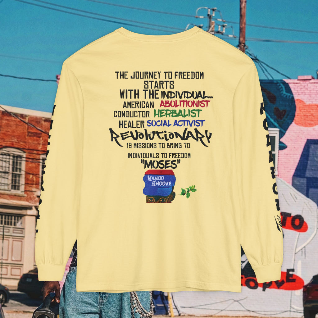 Harriet Tubman Unisex Garment-dyed Long Sleeve “MinTee” Shirt