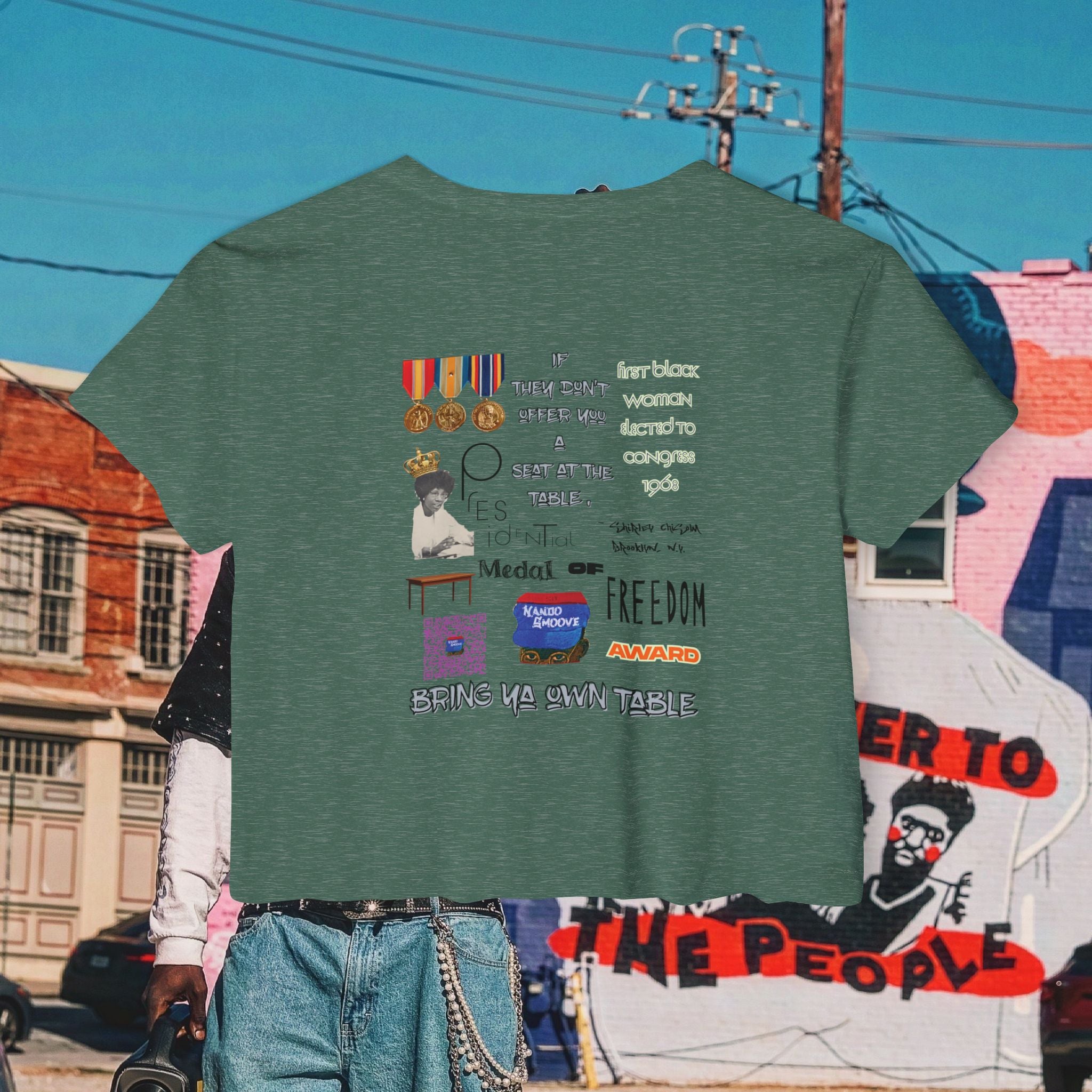 Shirley Chisholm Women's Festival Crop Top (Black Text)