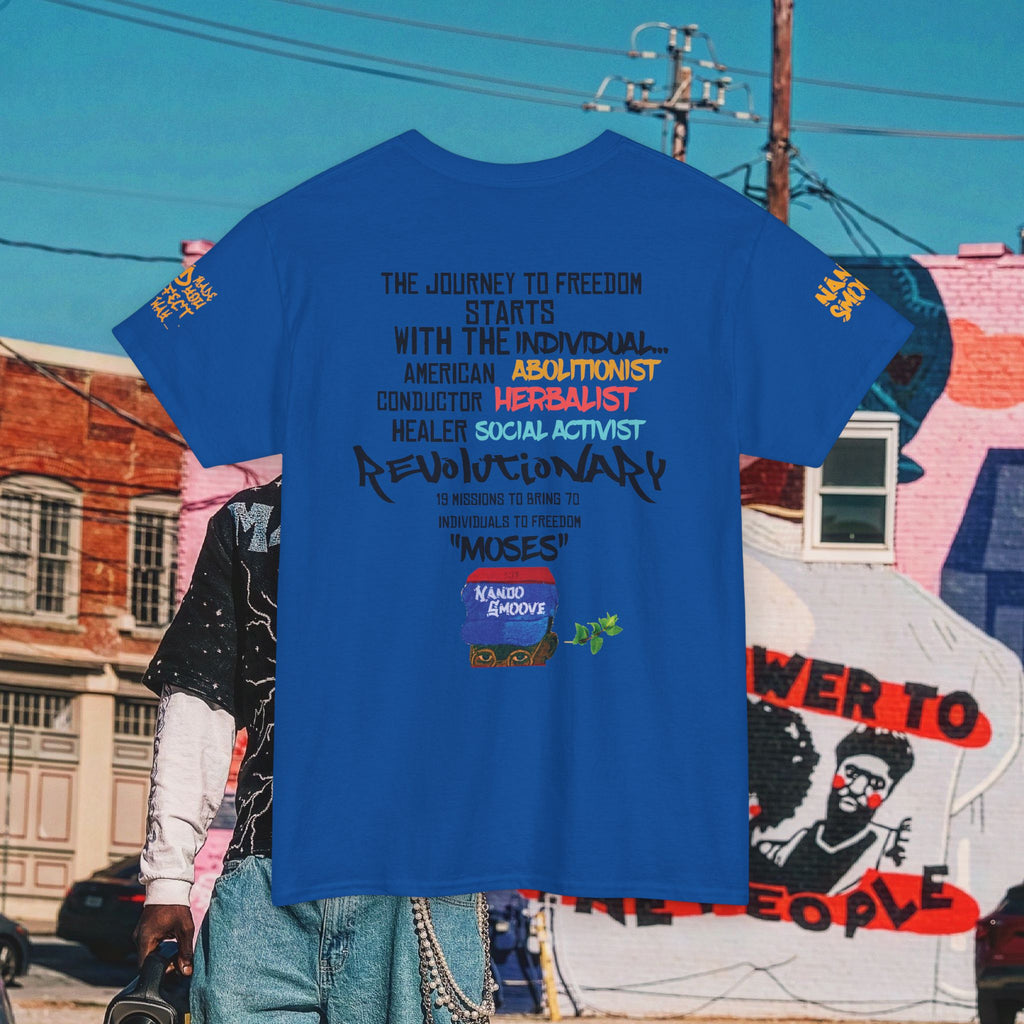 Harriet Tubman Heavy Cotton “MinTee Shirts” Bright Colors Black/Gold Text
